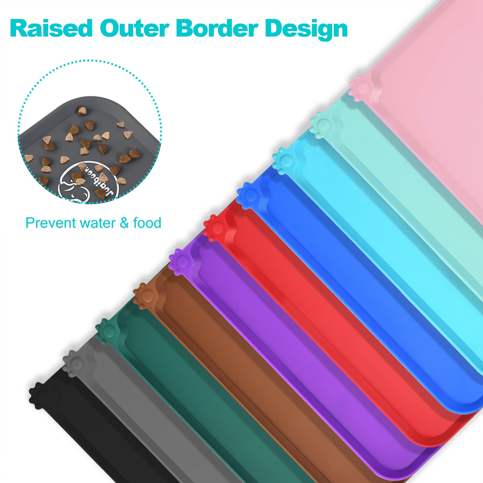 Non-Slip Silicone Pet Feeding Mat - Waterproof & Easy Clean Dog Cat Bowl Placemat (24