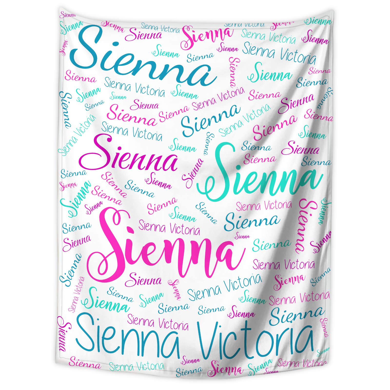 Personalized Custom Baby Girl Blankets with Name - 60x80 Inch Soft Fleece Blanket for Newborns, Infants & Toddlers - Perfect for Nursery, Stroller, Crib & Photo Shoots