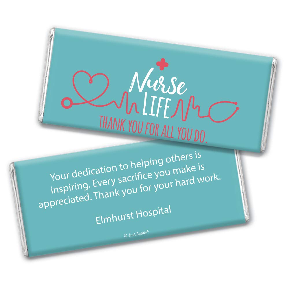Custom Nurse Appreciation Gifts - Personalized Thank You Chocolate Bars for Nurses Week (36 Pack) | Perfect for Nurse Life, Medical Staff Recognition & Healthcare Worker Gifts