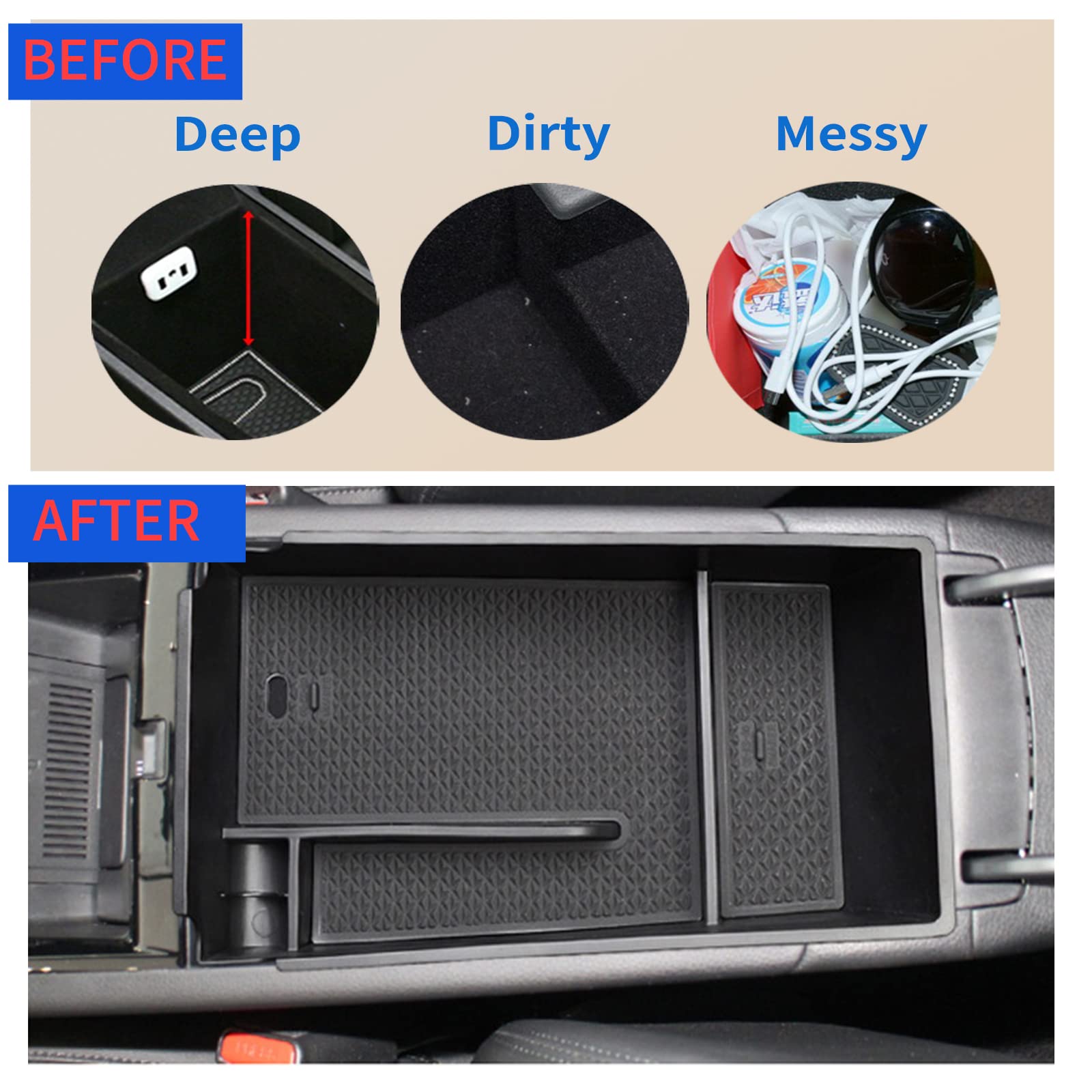 2024 Kia K5 Center Console Organizer Tray - Perfect Fit for 2021-2024 Kia K5 & GT Line Models | Armrest Storage Box with Secondary Compartment | Car Accessories for Organization & Convenience | Ideal for Road Trips, Daily Commute and Keeping Your Car Neat
