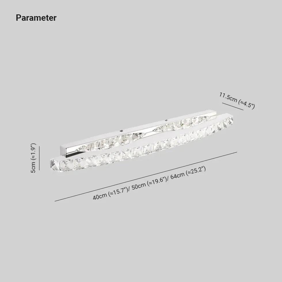 Silver Crystal Linear Bathroom Mirror Lights - Modern LED Vanity Mirror Lighting for Bathroom, Dressing Room & Makeup Area - Energy Efficient Waterproof Mirror Lights for Home Decor
