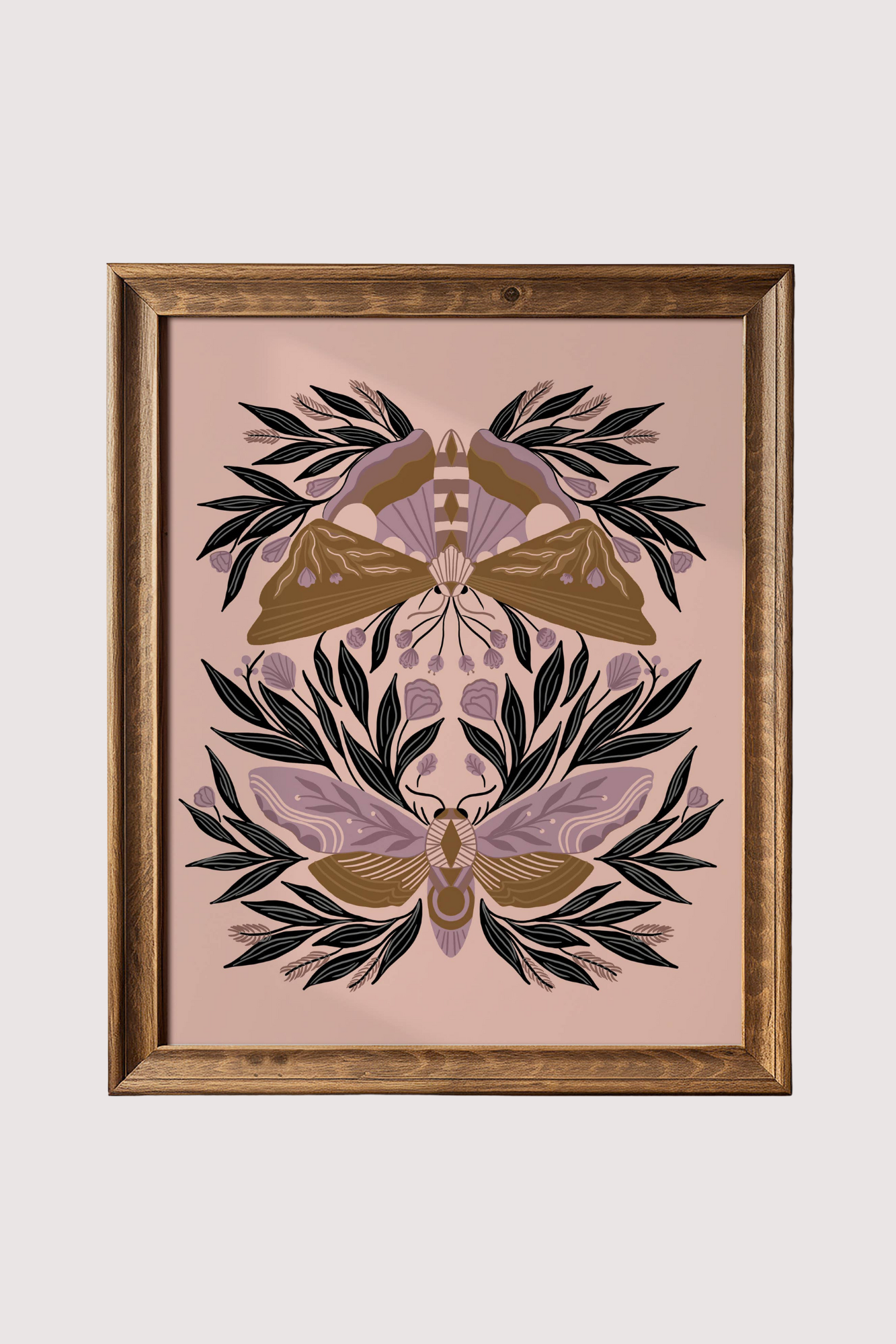 Zen Moths Art Print | 8 x 10 Inches Wall Decor | Perfect for Living Room, Bedroom & Office Aesthetic