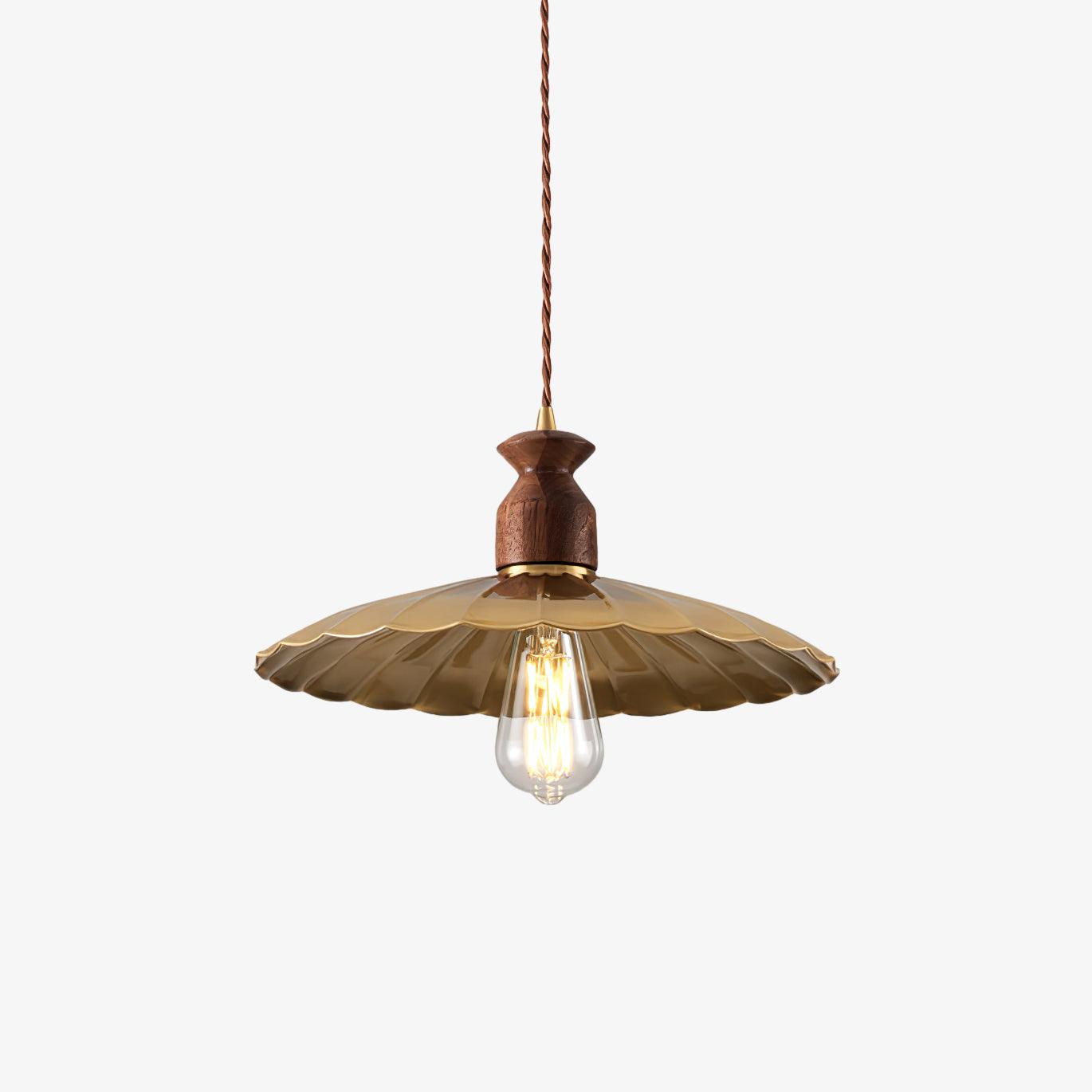 Vintage Brass Crest Pendant Light - Elegant Ceiling Fixture for Dining Room, Kitchen Island & Entryway Lighting