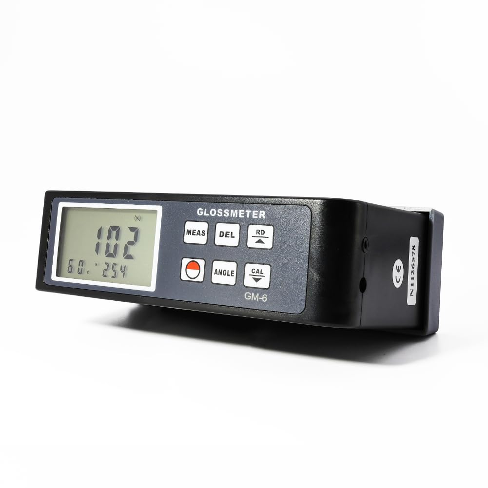 GM-6 Gloss Meter 60 Degree Angle - Professional Surface Gloss Measurement Tool for Paint, Plastic, Metal & Automotive Finishes - Perfect for Quality Control & Industrial Testing