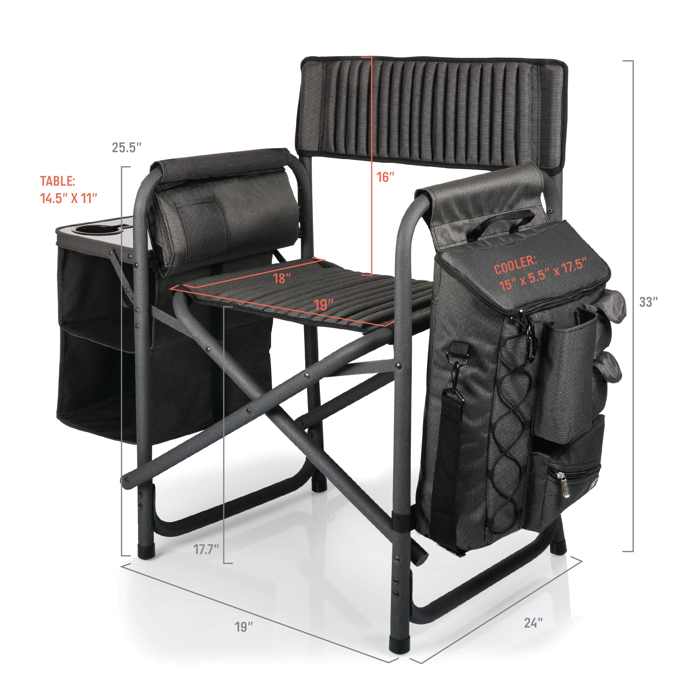 PICNIC TIME Fusion Camping Chair with Side Table & Soft Cooler - Portable Folding Beach Chair for Adults, Outdoor Lawn Chair - Perfect for Camping, Beach, Backyard & Picnic