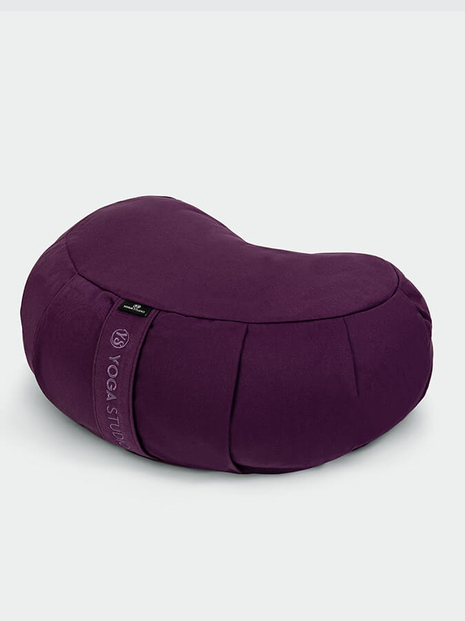 Organic Buckwheat Zafu Meditation Cushion - Crescent Shape Yoga Pillow for Meditation, Yoga & Zen Practice - Perfect for Home Studio, Yoga Class & Mindfulness Retreats
