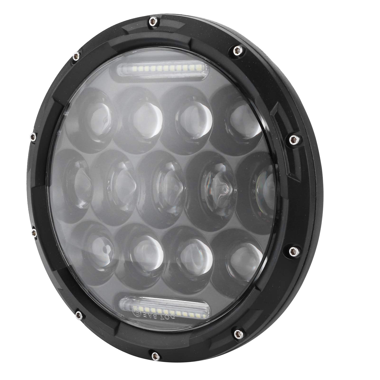 7in 75W LED Headlight 6500K High Brightness Waterproof Headlamp for Jeep Wrangler B8y212 - Work Light, Driving Fog Lamp, Motorcycle Headlight for Off-Road, Adventure & Night Riding