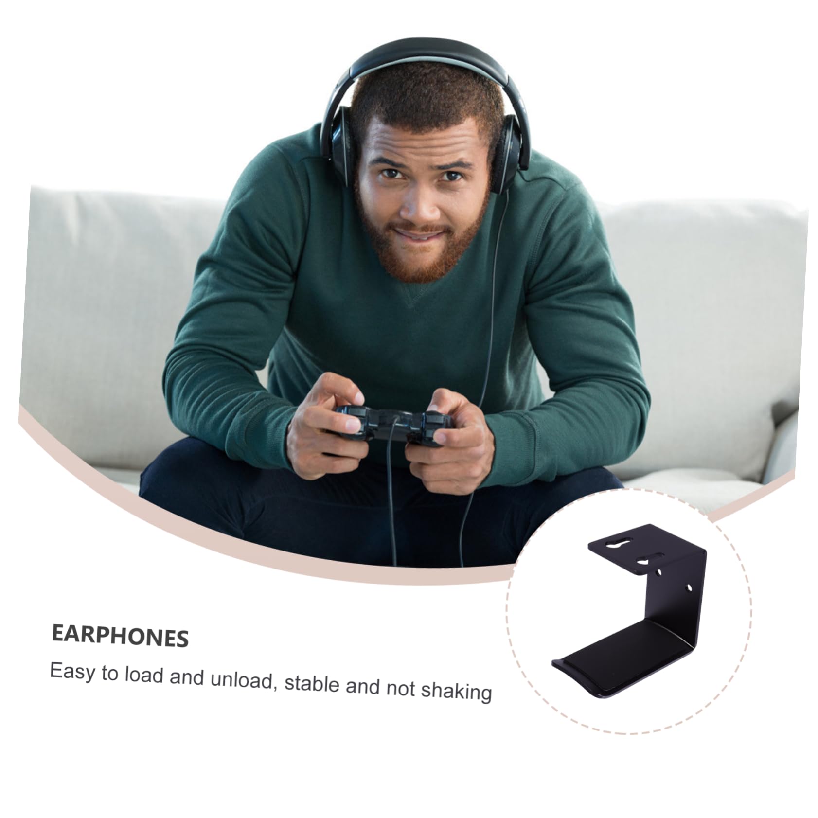 Angoily 3-Pack Aluminum Alloy Headphone Wall Hooks - Space-Saving Headset Bracket & Earphone Hanger for Desk Organization - Perfect for Home Office, Gaming Setup, and Studio Use