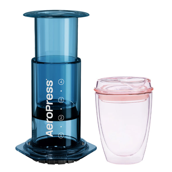 Aeropress Coffee Maker with Good Cuppa Coffee Bundle - Perfect for Home Brewing, Camping & Travel - Makes Rich Espresso & Smooth Cold Brew