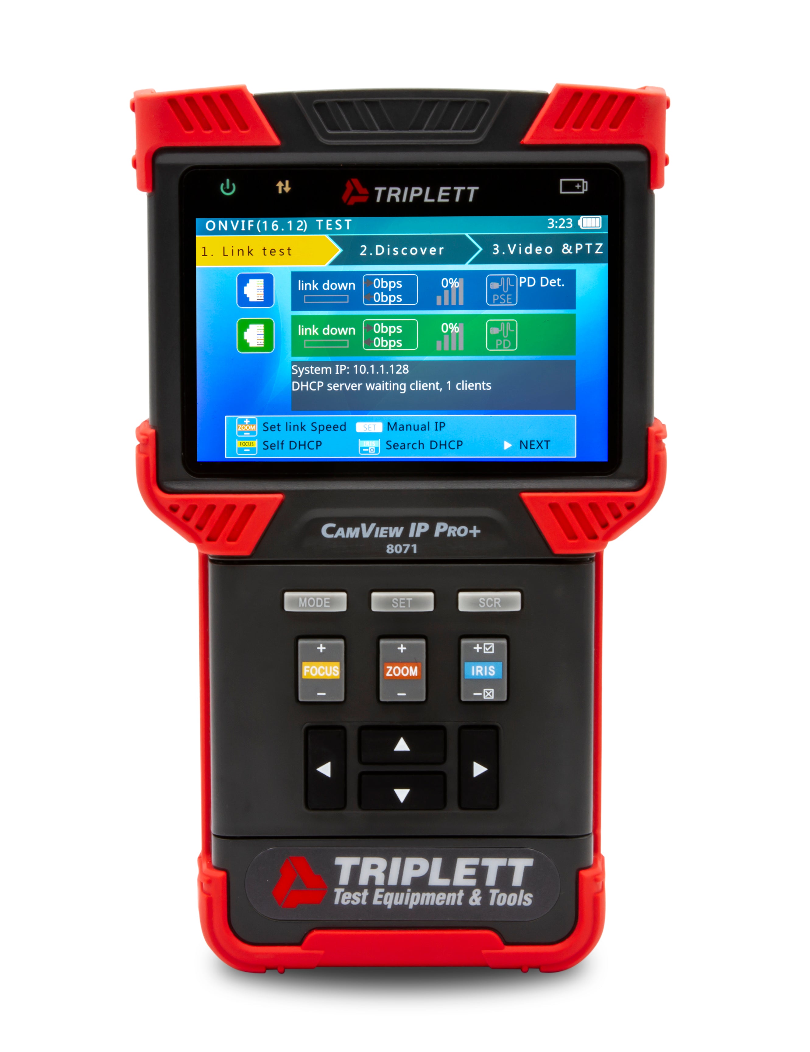 CamView IP Pro+™ IP & Analog Security Camera Tester - Supports H.265, AHD 2.0, HD TVI 3.0, HD CVI 3.0, NTSC/PAL (8071) | Professional CCTV Installation Tool for Security System Setup & Maintenance