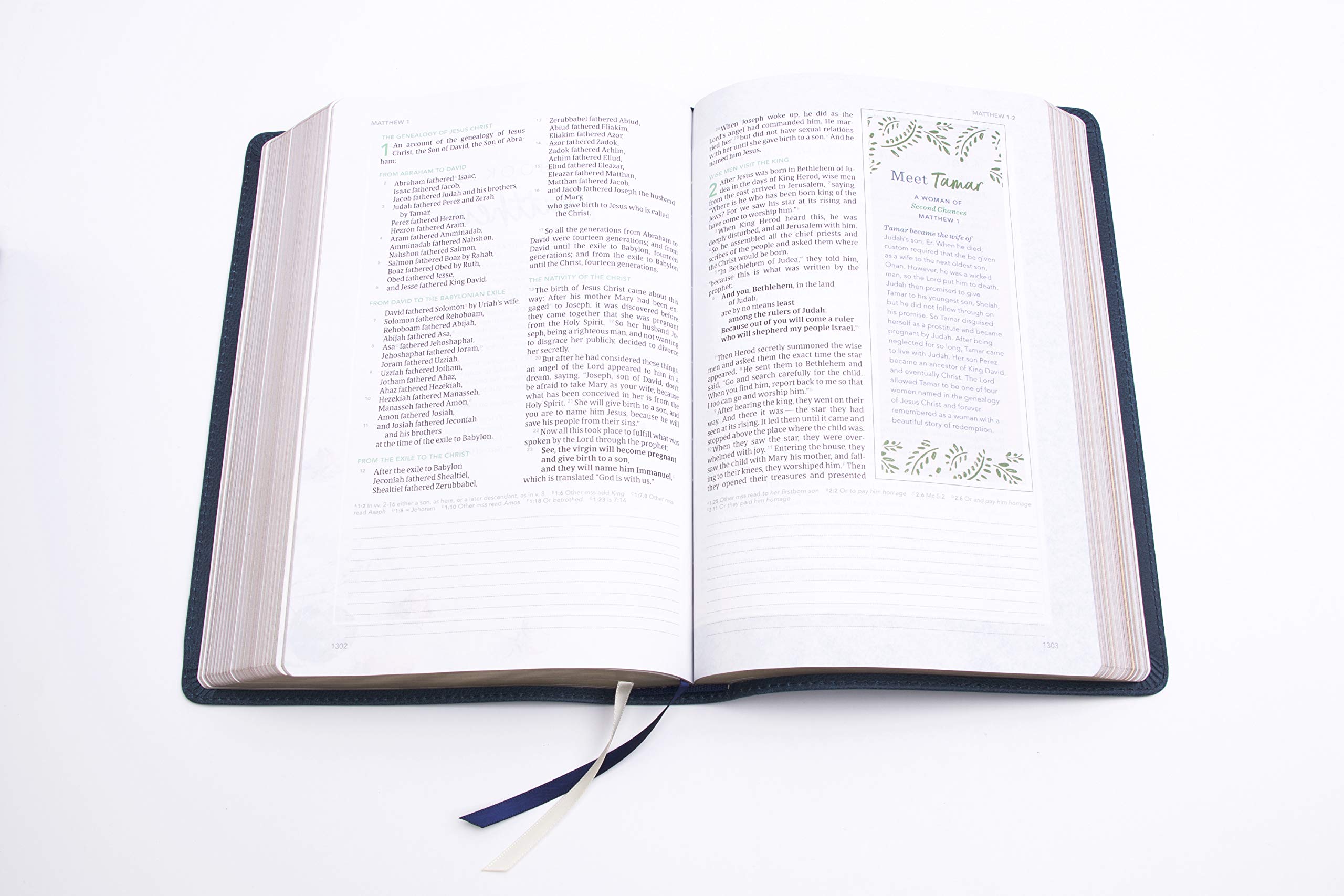CSB Devotional Bible - Navy Genuine Leather, Devotionals & Journaling for Daily Bible Study