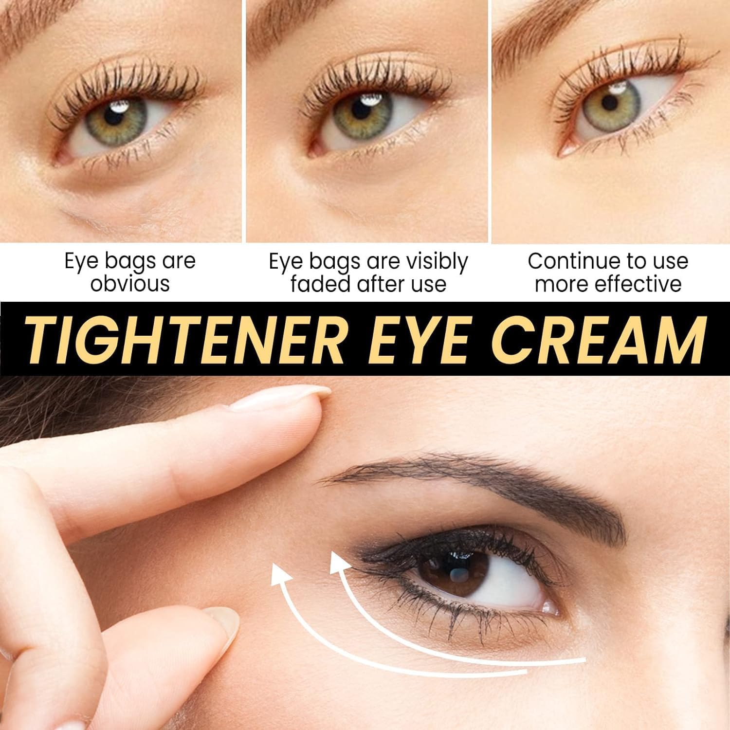2PCS Instant Firming Eye Cream - Temporary Eye Tightening & Lifting Treatment for Dark Circles, Eye Bags & Fine Lines | Anti-Aging Eye Serum for Men & Women | Tightens Delicate Under Eye Skin | Perfect for Night Routine & Travel Skincare