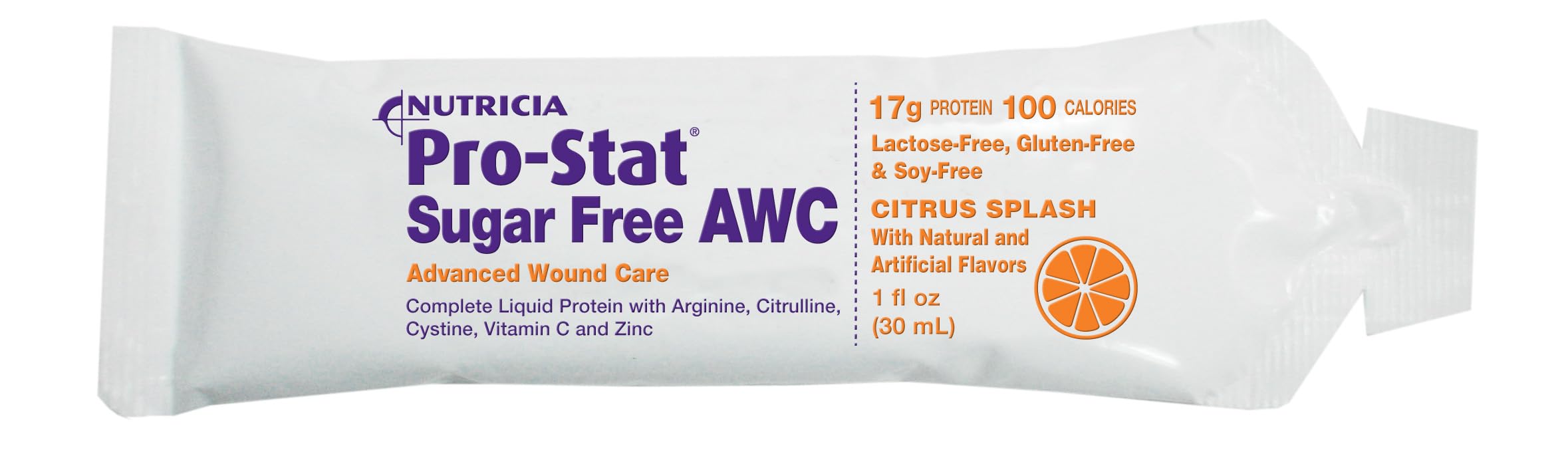 Pro-Stat AWC Sugar Free Citrus Splash Protein Supplement - 96 Count (1 oz Packets) | Lactose-Free, Gluten-Free & Soy-Free | Wound Healing Support | Ideal for Post-Surgery Recovery & Nutritional Support