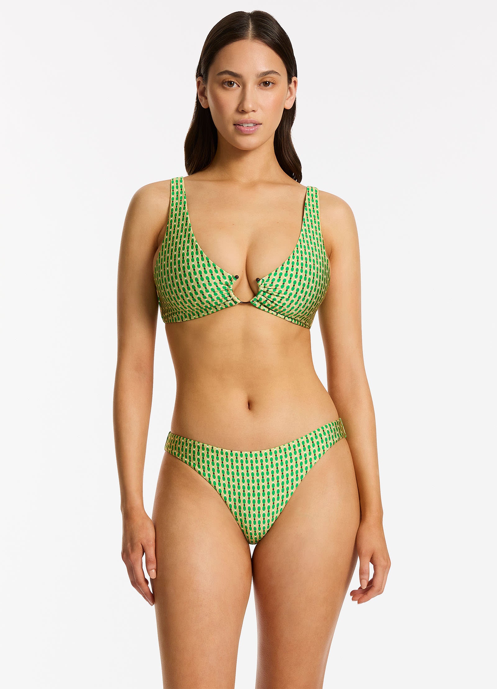 Mattala Geo Triangle Bikini Top - Floral Print Swimwear for Women | Beach Vacation & Pool Party Essentials