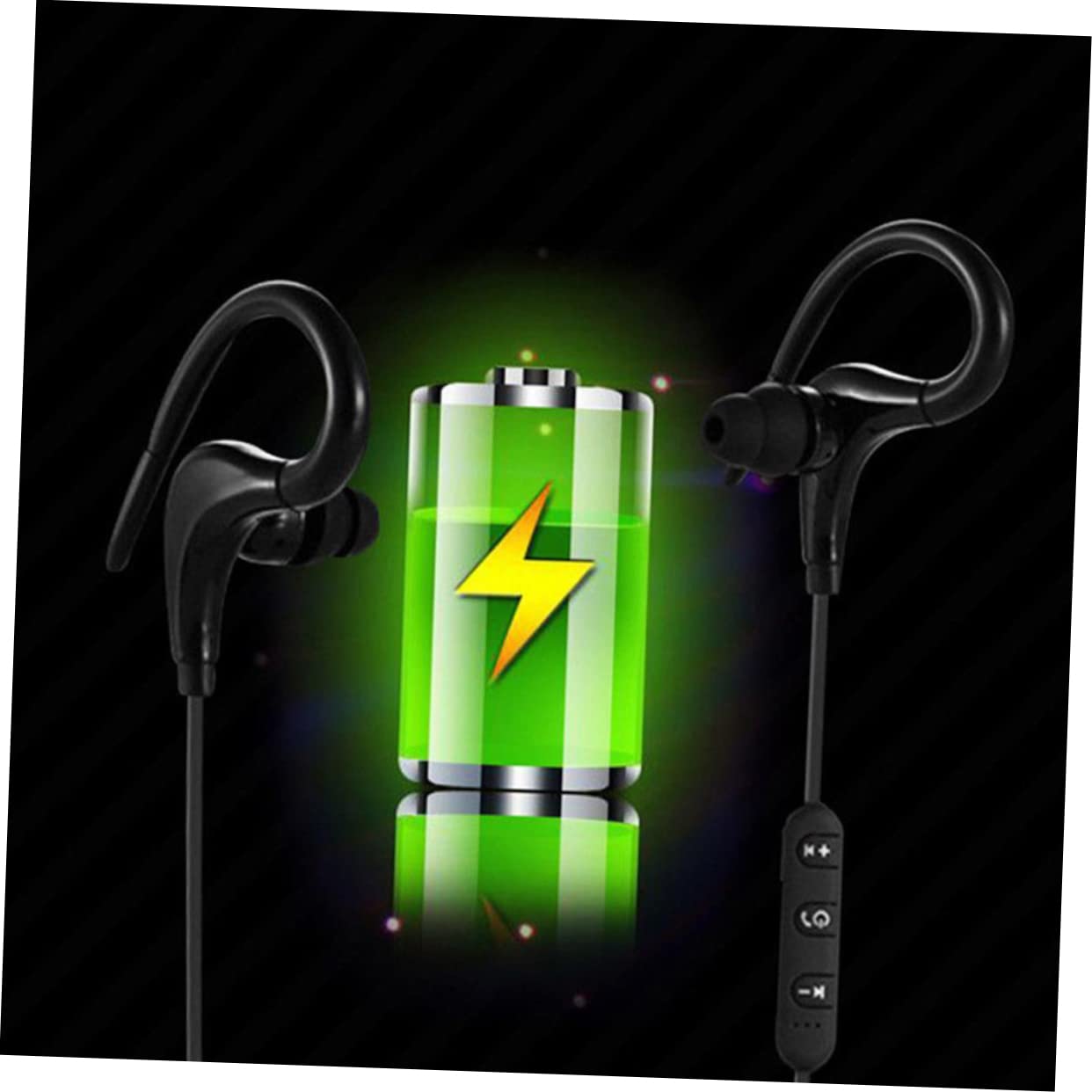 Hemobllo Wireless Sport Headphones - Bluetooth Over-Ear Headset with Earhook, Stereo Sound for Running, Gym & Workout - Black