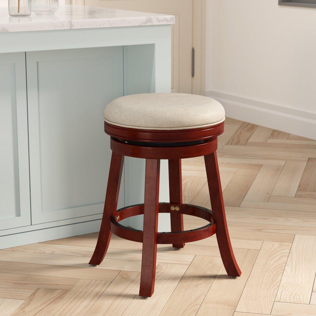 Creede Bonded Leather Backless Swivel Stool - 24