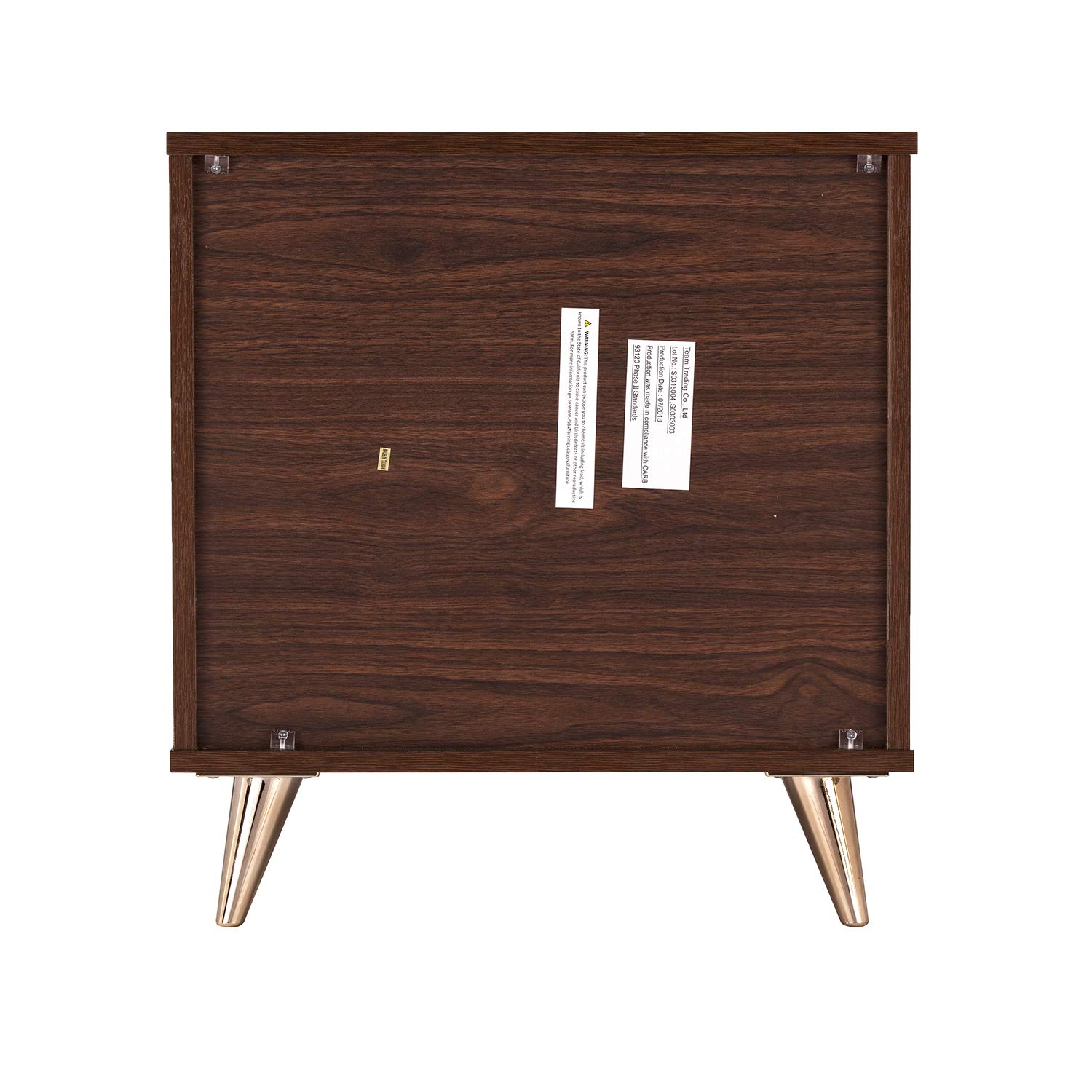 SEI Furniture Oren Bedside Table with Drawers - Brown Wood Nightstand for Bedroom, Living Room, or Office - Compact Storage End Table with Drawer Space