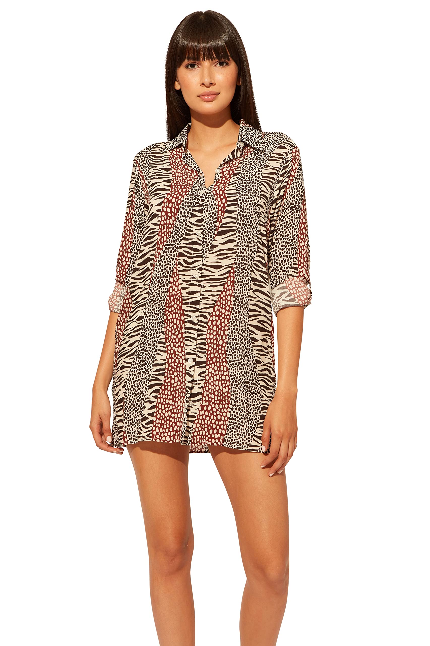Bleu Rod Beattie Some Like It Hot Rayon Shirt Cover-Up - Stylish Beachwear for Women, Perfect for Poolside, Vacation & Summer Outfits