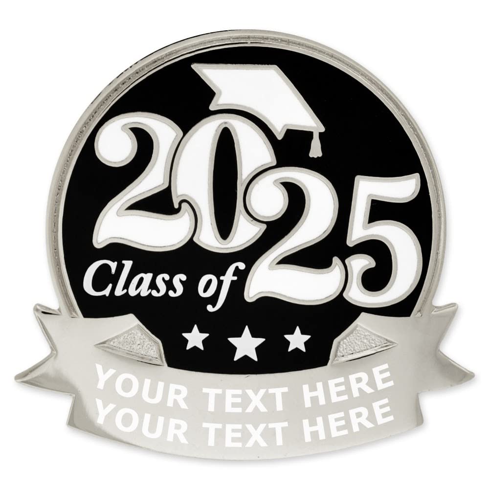 PinMart 2025 Graduate Engravable Pin - Customizable Name & Year Keepsake for High School & College Graduation - Perfect for Graduation Gifts, Yearbooks & Alumni Events