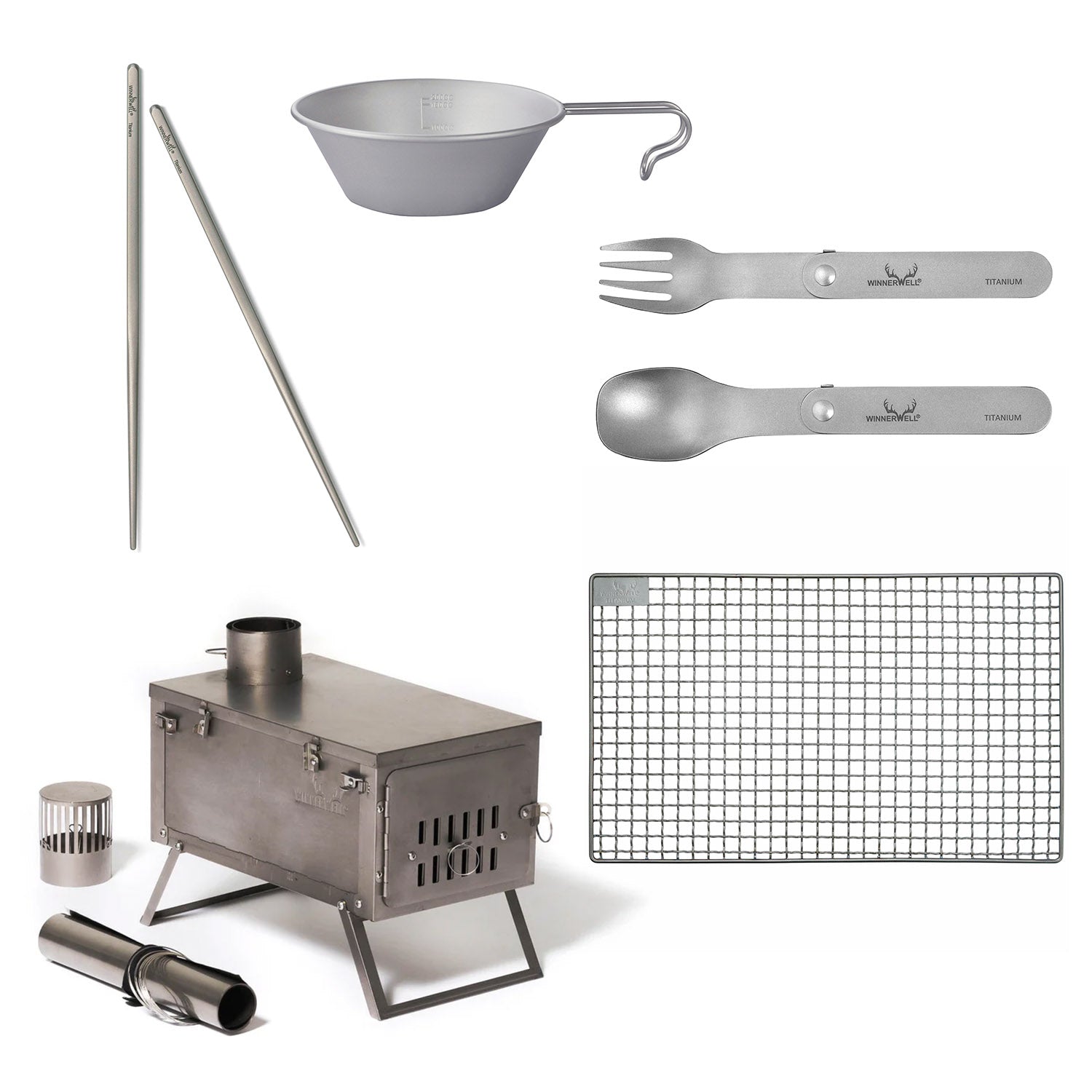 Premium Titanium Camping Stove Bundle - Lightweight, Durable & Portable for Backpacking, Hiking & Outdoor Adventures