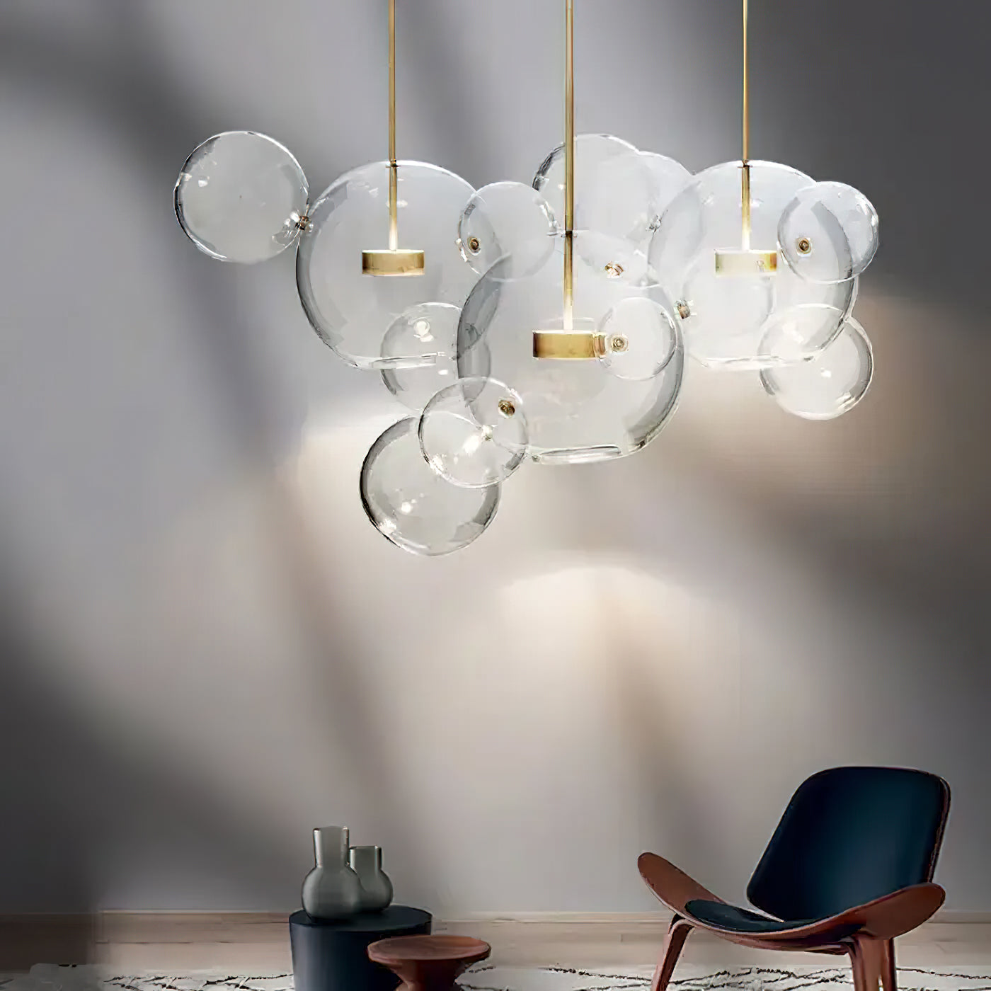 Murlamp Bubble Pendant Light - Modern Glass Ceiling Lamp for Living Room, Bedroom, Dining Room - Elegant Hanging Light Fixture for Home Decor and Interior Design