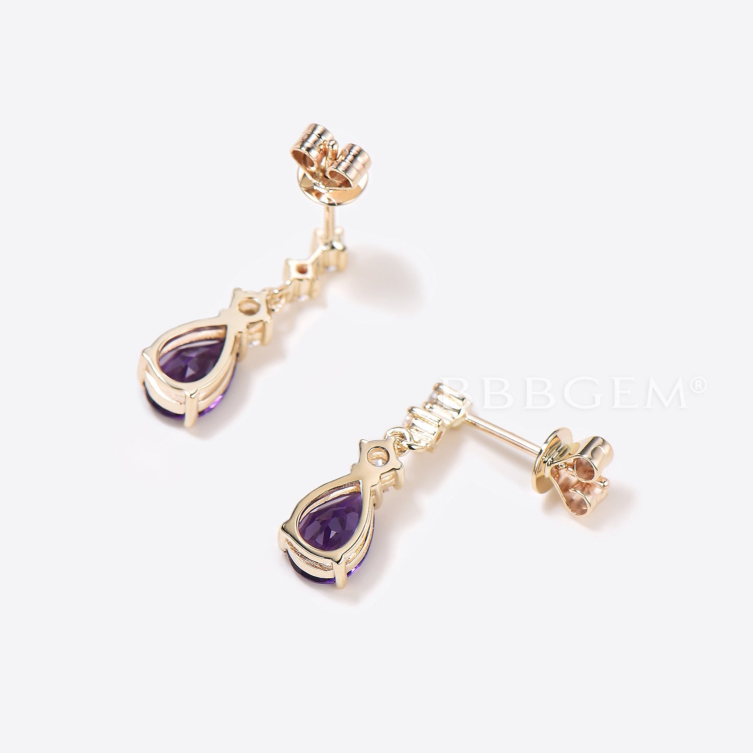 Natural Amethyst Drop Earrings for Women - Minimalist Dangle Earrings for Daily Wear, Gift Giving & Special Occasions