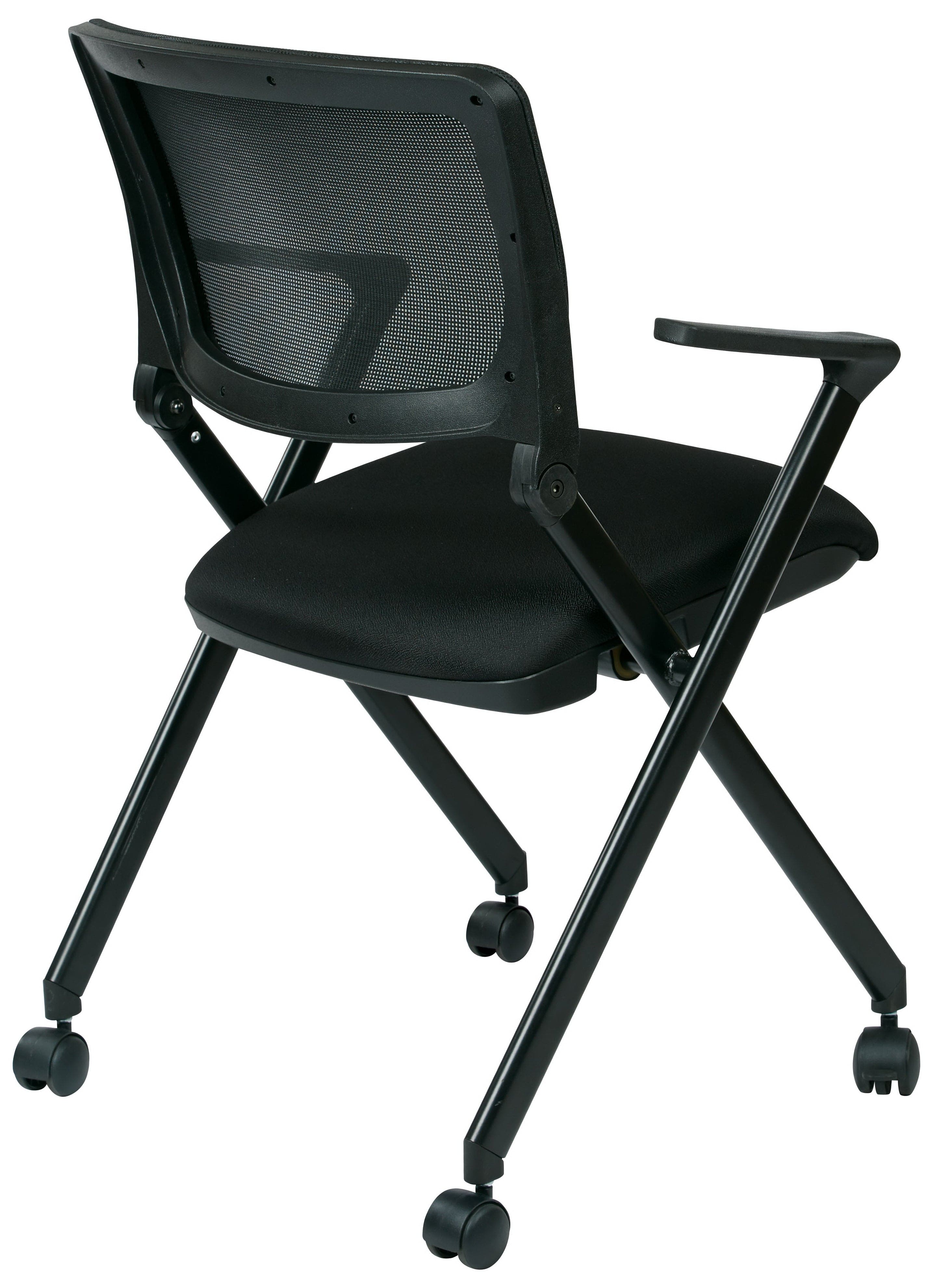 Work Smart™ Folding Chair with Breathable Mesh Fabric - 2 Pack [FC8483] - Perfect for Office, Home, and Outdoor Use