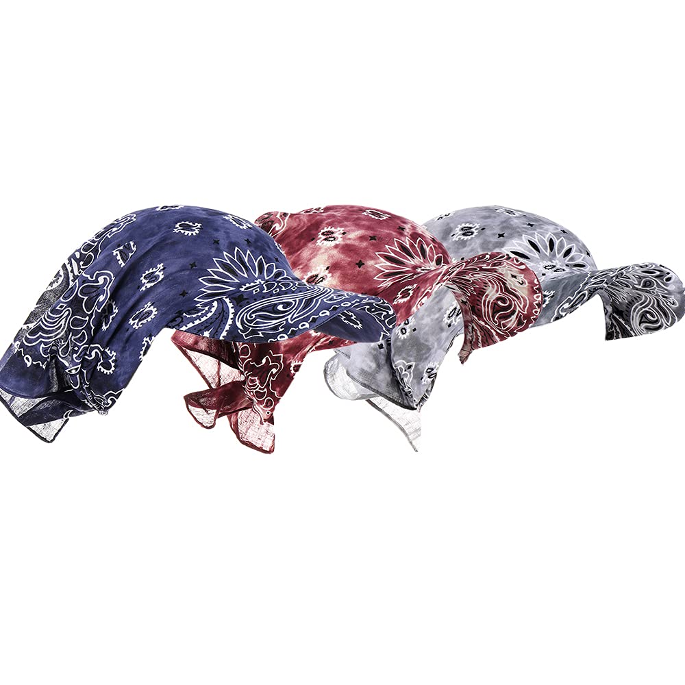 Tie Dye Bandana Head Scarves for Women - Boho Turban Head Wraps, Tied Headbands & UV Protection Sun Visor Hat - Perfect for Summer, Beach, Music Festivals & Outdoor Activities