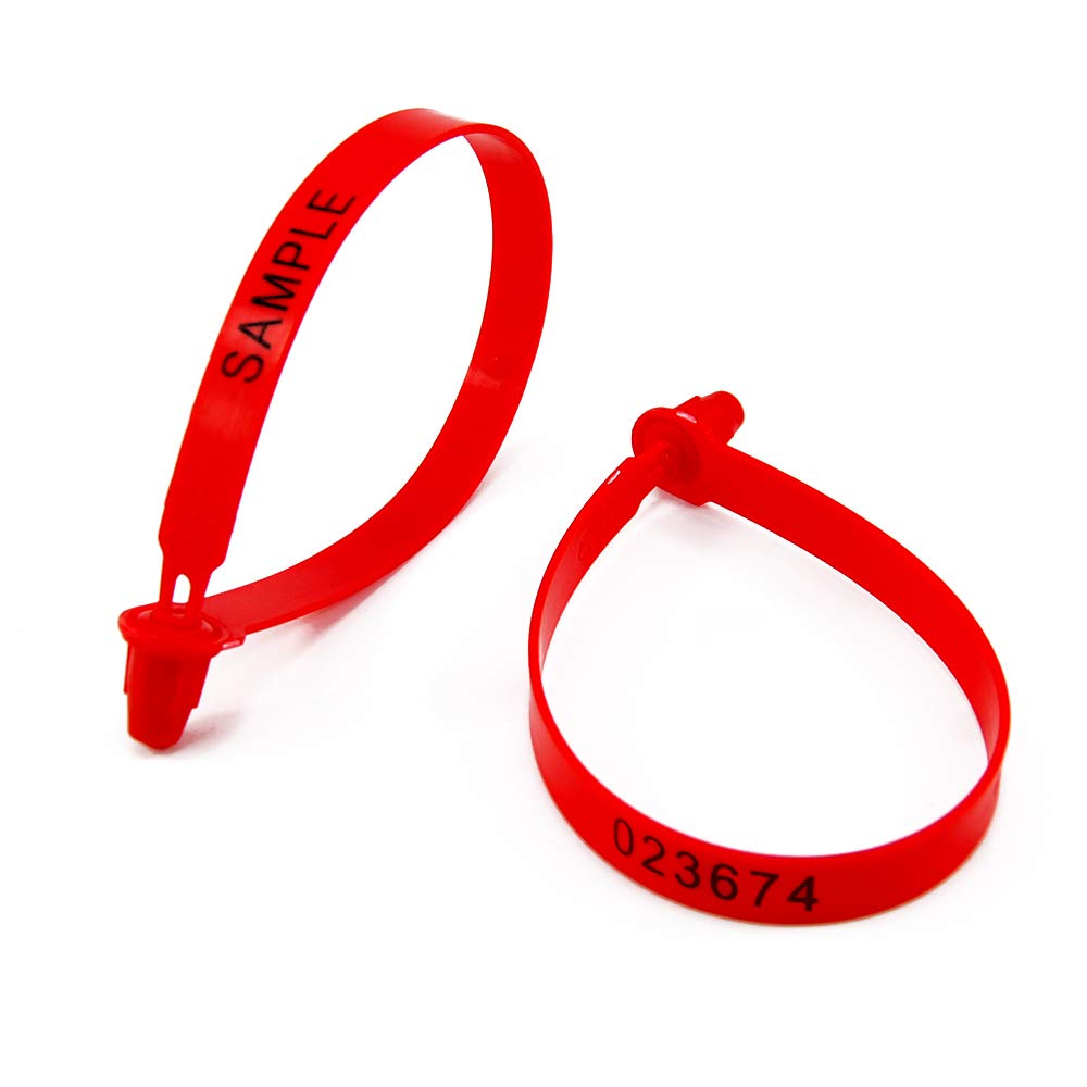 1000 Pack Numbered Plastic Security Seals - Heavy Duty Tamper Proof Seals for Trucks, Trailers & Shipping Containers (Red) - Ideal for Logistics, Transportation & Warehouse Security