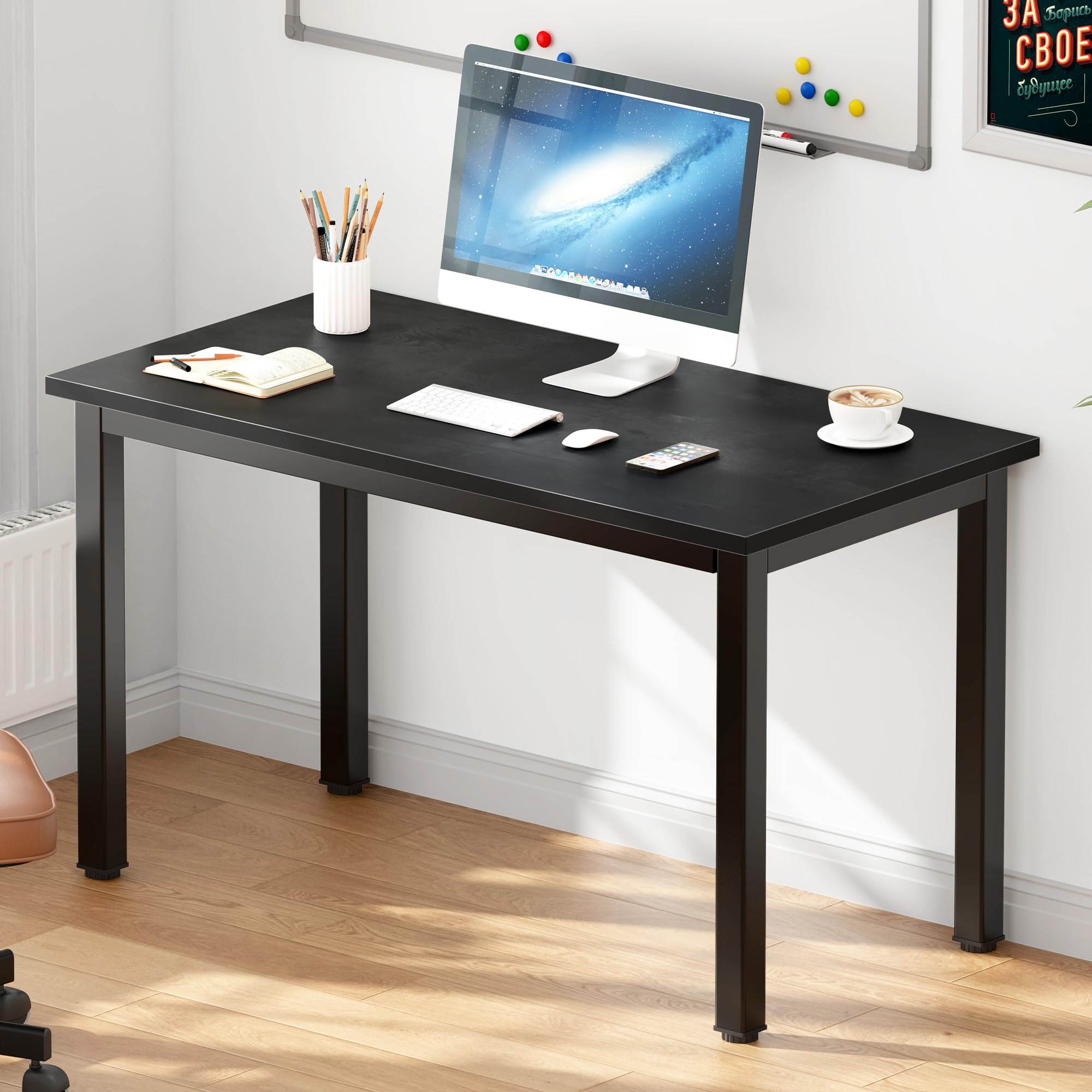 DlandHome 39 Inch Compact Computer Desk - Small Space Writing Desk, Study Table for Students & Home Office, Black | Perfect for Dorm Rooms, Apartments & Workspaces