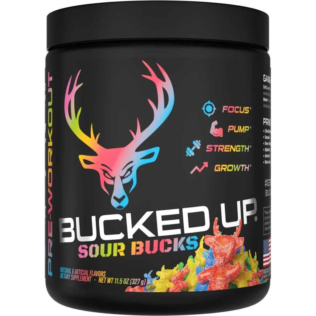 Bucked Up Pre Workout Supplement - Energy & Focus Booster for Gym, Running & Fitness Training | Best for Athletes & Bodybuilders