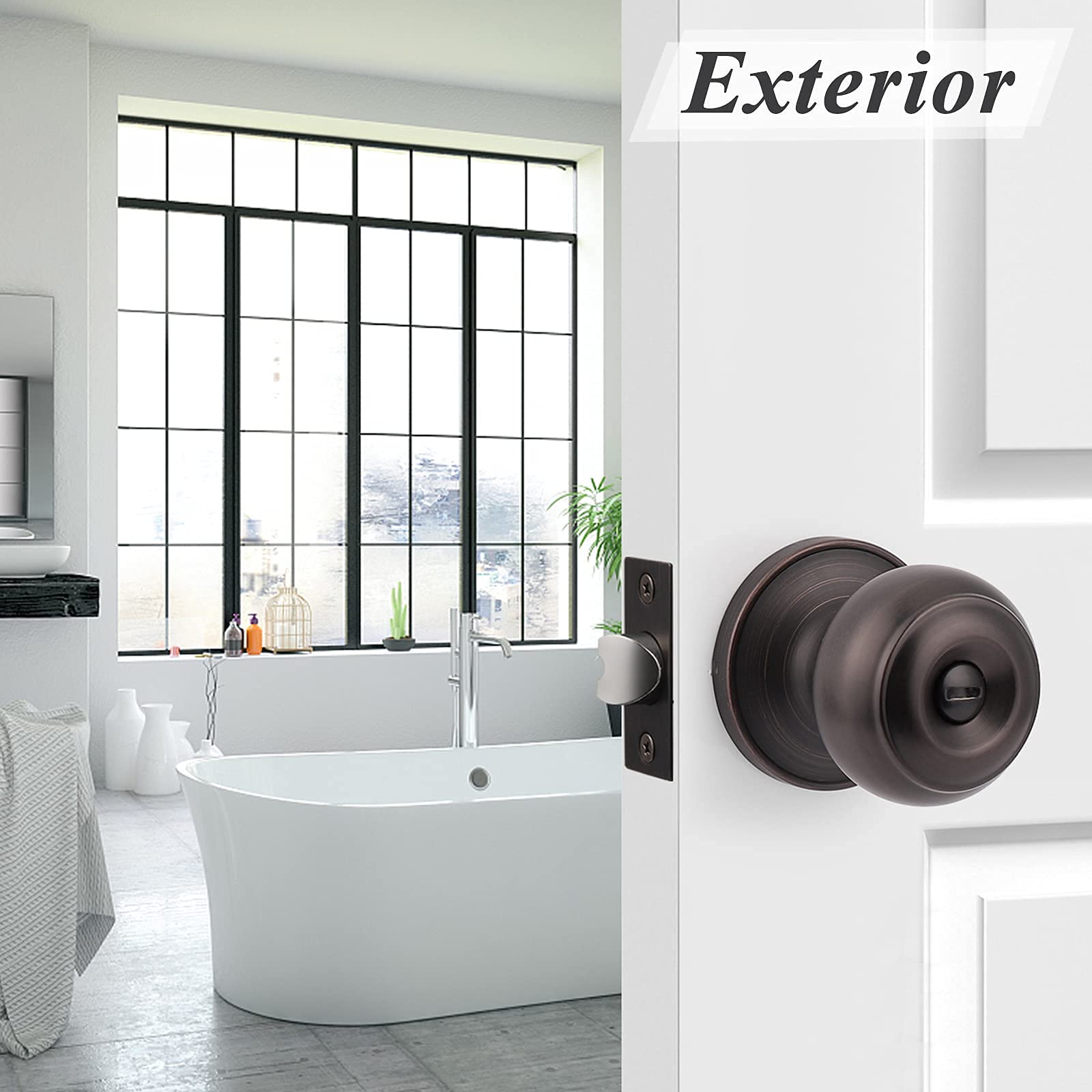 6 Pack Privacy & 3 Pack Passage Door Knobs Set - Oil Rubbed Bronze Interior Door Handles for Bathroom, Bedroom & Hall Closet - Perfect for Home Privacy & Smooth Room Access