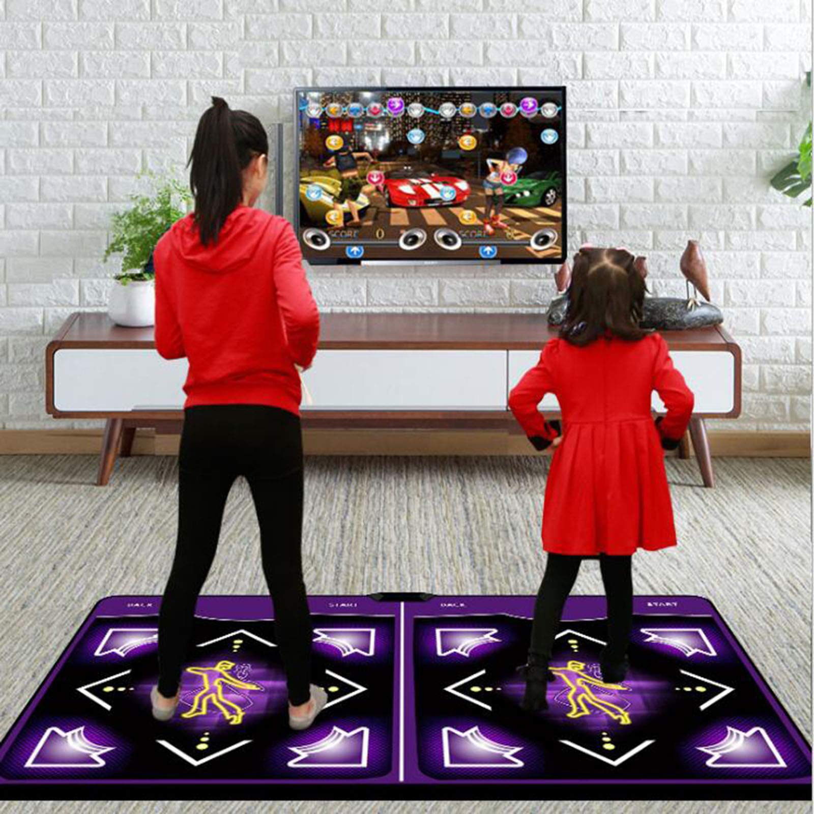 Wireless & Wired Electronic Dance Mat for PC & TV - Non-Slip Fitness Gaming Pad for 2 Players | Perfect for Home Workouts, Dance Games & Family Entertainment