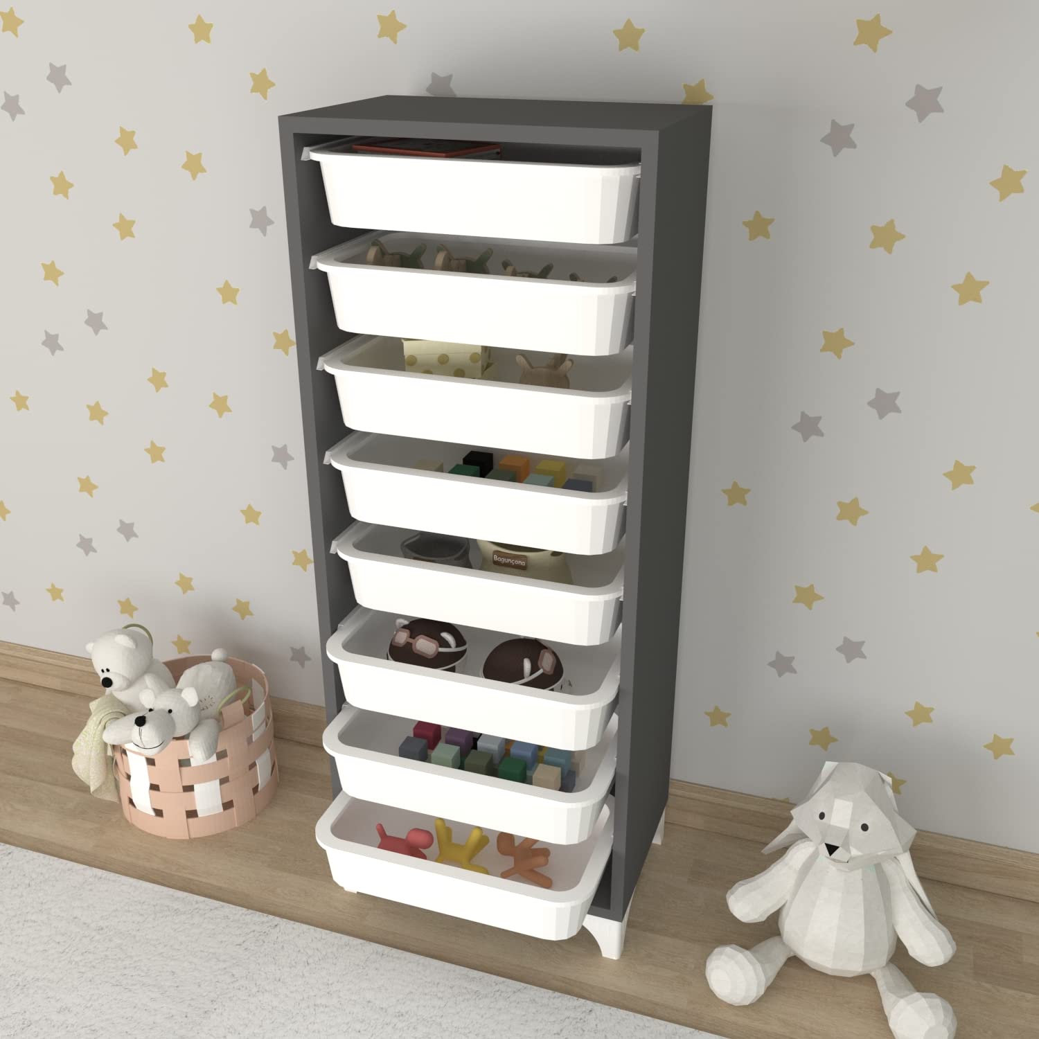 Comfyt 8-Shelf Storage Cabinet - Tall Dresser Drawer Organizer for Closet, Bathroom, Office, Pantry, Kitchen & Garage | Perfect for Shoes, Clothing, Books & Home Essentials | Space-Saving Storage Solution