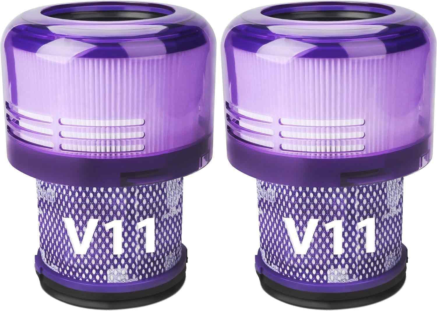 2 Pack Genuine Dyson V11 Vacuum Filters Replacement - Compatible with Dyson V11, V11 Animal, V15 Detect & V15s Detect Submarine (Part No. 970013-02) - Not for Outsize/Plus Models | Perfect for Home Cleaning, Pet Hair Removal & Allergen Reduction