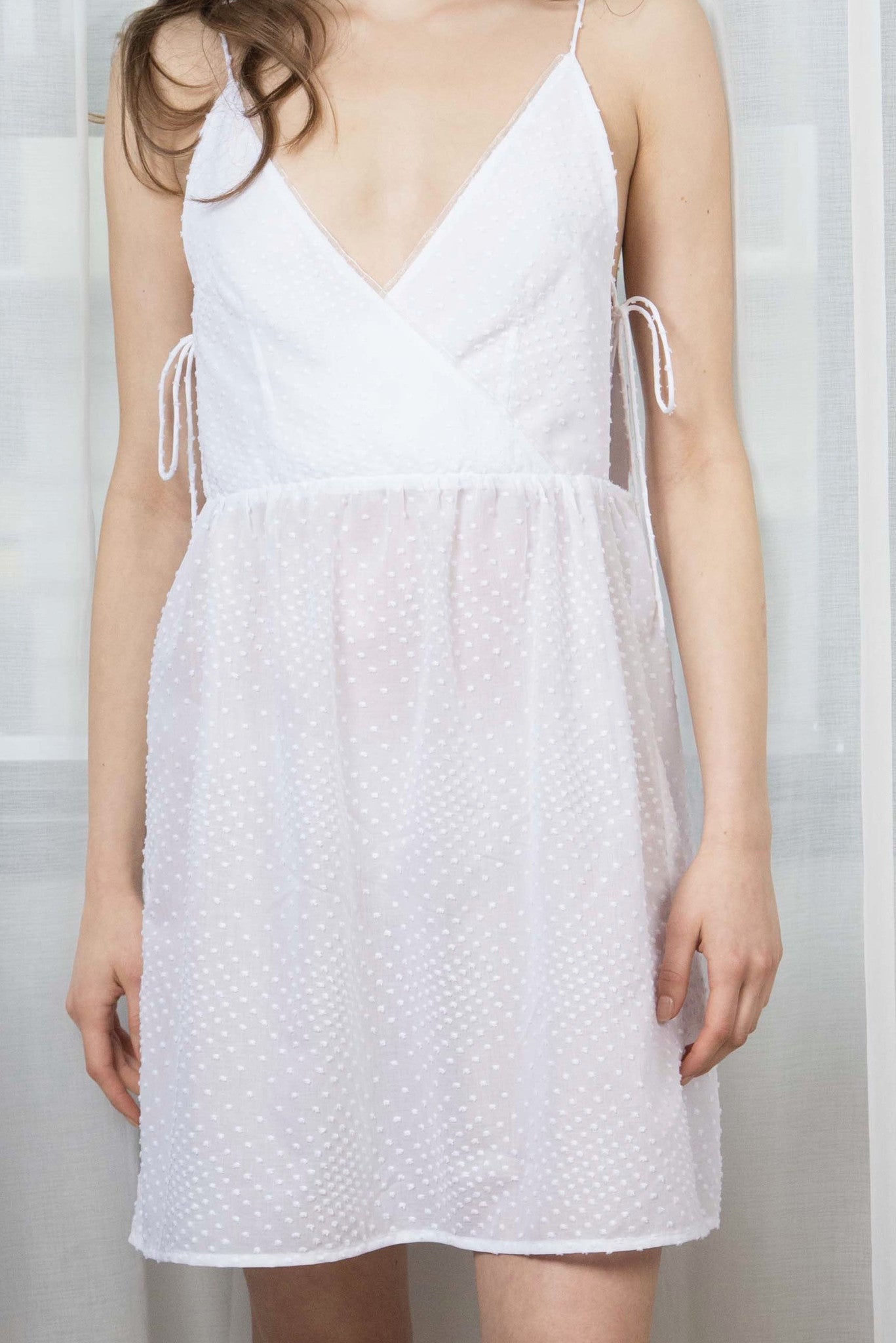 Women's Mackenzie Cotton Front Dress in White - Casual Summer Dress for Beach, Brunch & Everyday Wear
