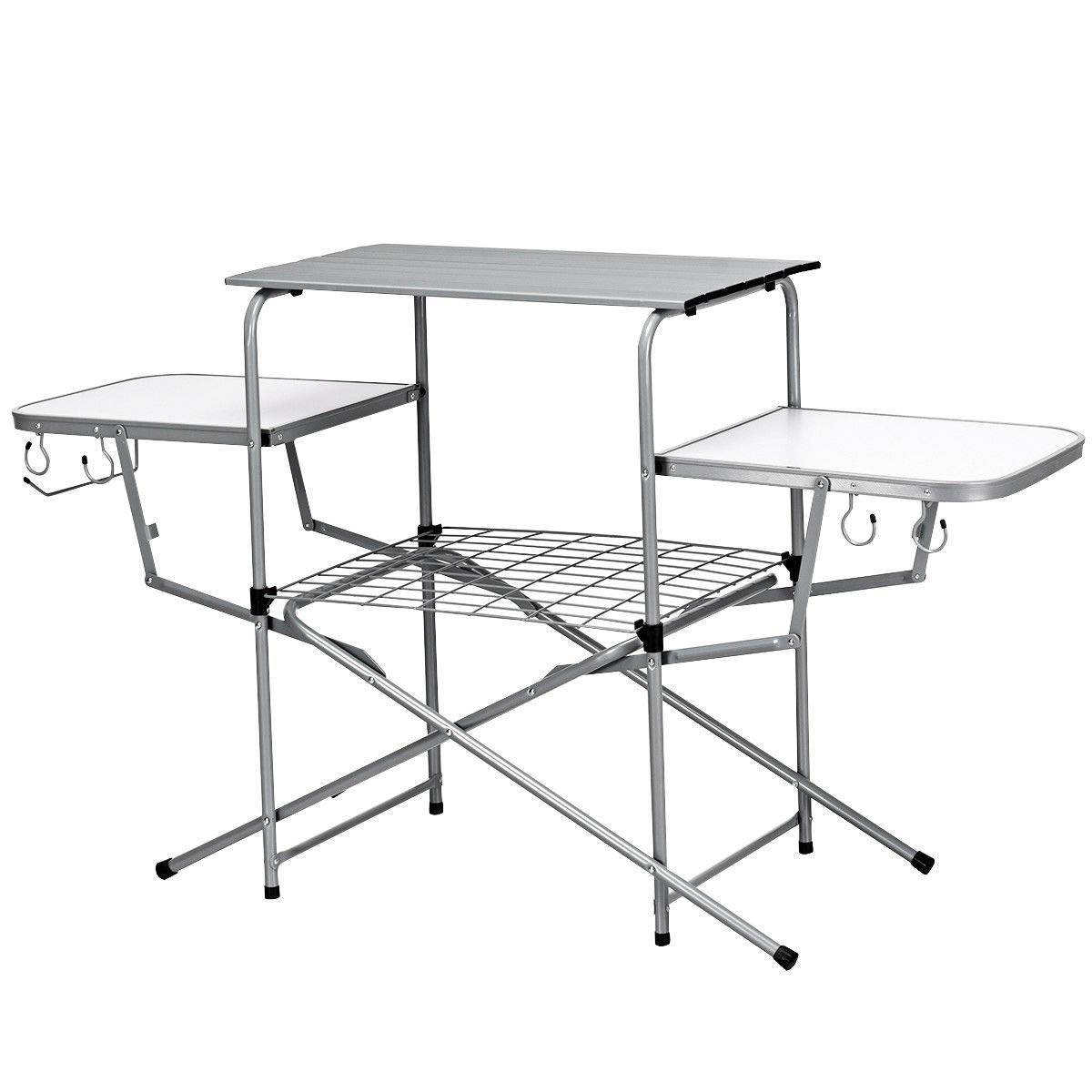 Portable Folding Grill Stand & Table Set with Carrying Bag - Compact BBQ Kit for Outdoor Cooking, Picnics, Camping & Backyard Parties (US Stock) - Perfect for Tailgating, Beach Trips & Garden Gatherings