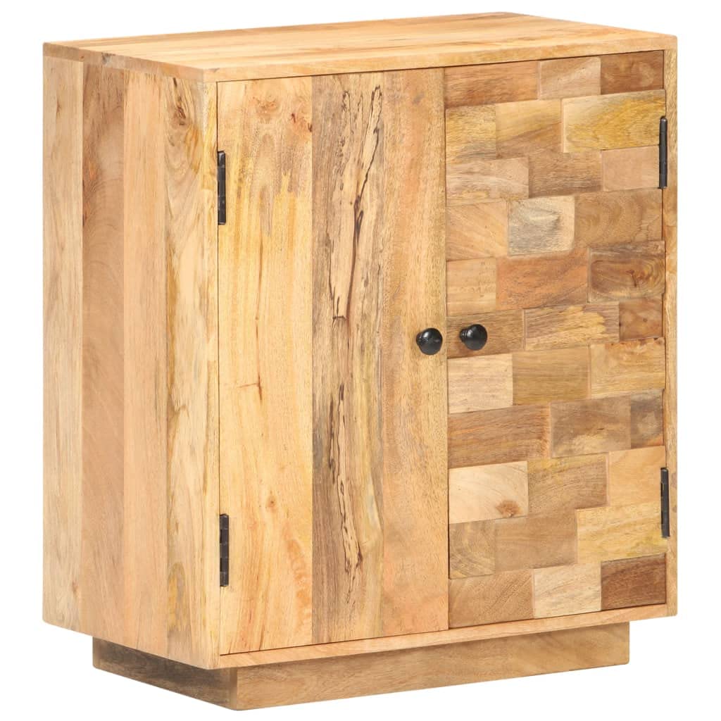 Rustic Solid Mango Wood Side Cabinet - 23.6