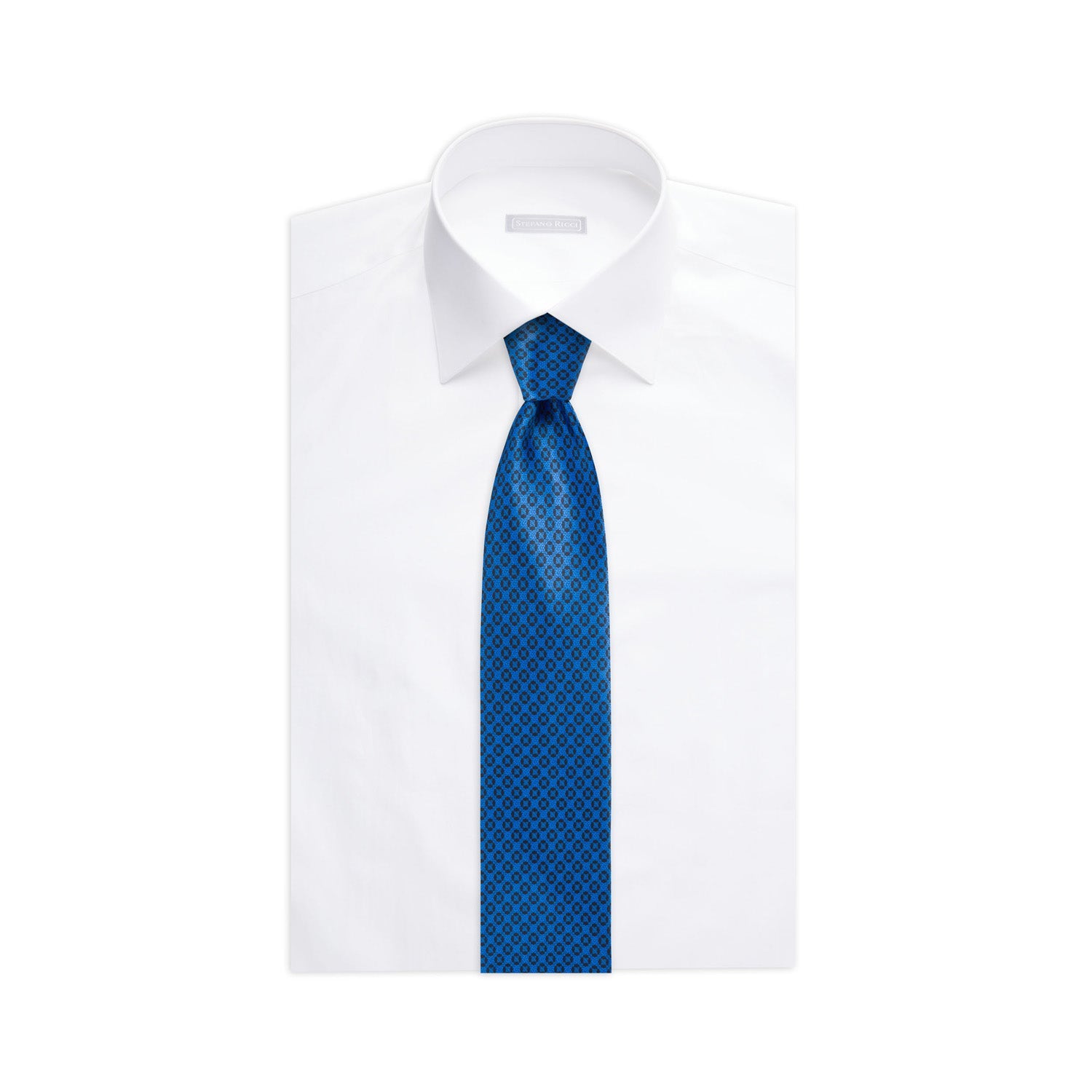 STEFANO RICCI Luxury Silk Tie for Men - Classic Blue & Navy Striped Design - Perfect for Business, Weddings & Formal Occasions
