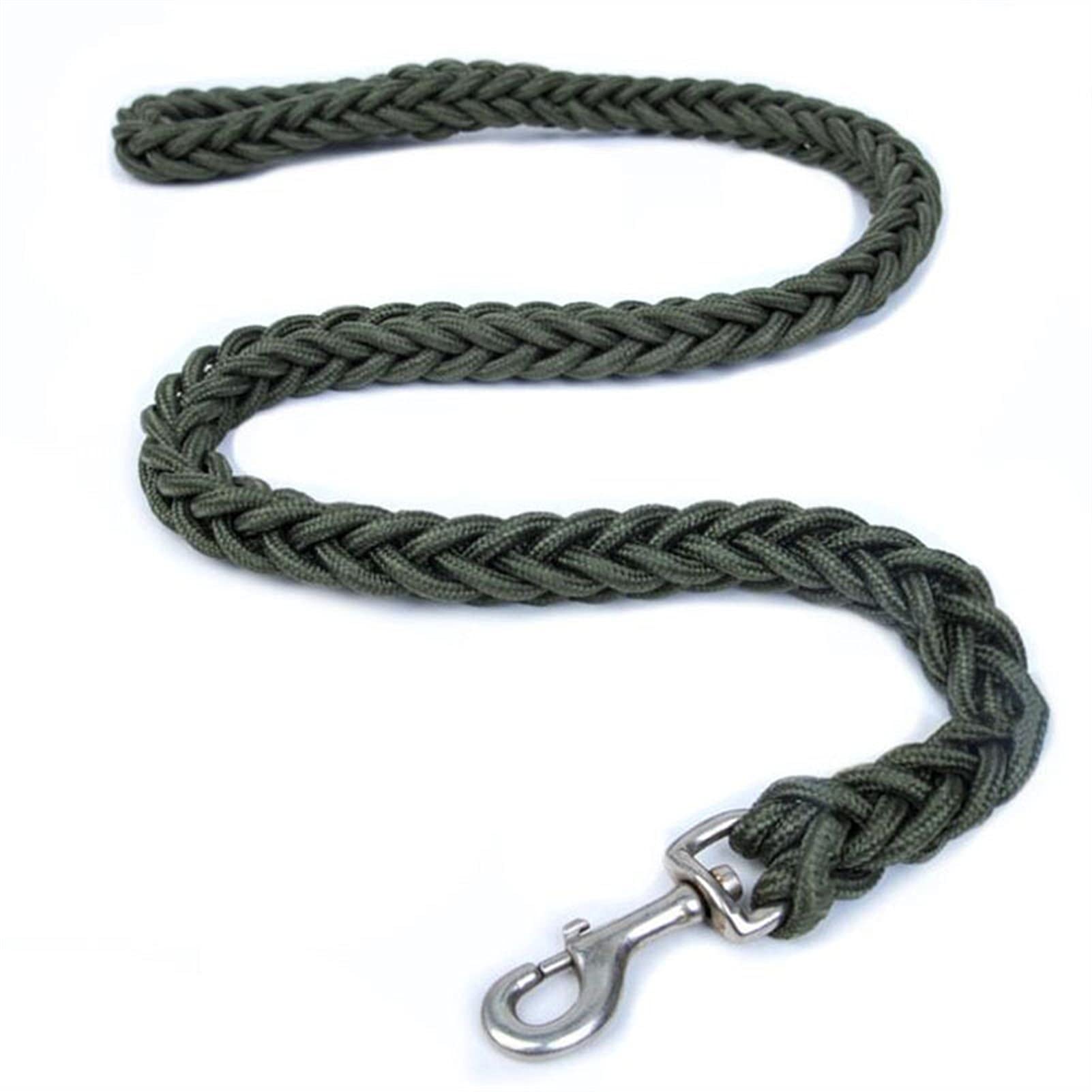 HMGANG 130cm Heavy Duty Nylon Dog Leash with Adjustable Collar - Army Green, 1.5cm Width for Medium to Large Dogs - Perfect for Training, Walking & Outdoor Adventures
