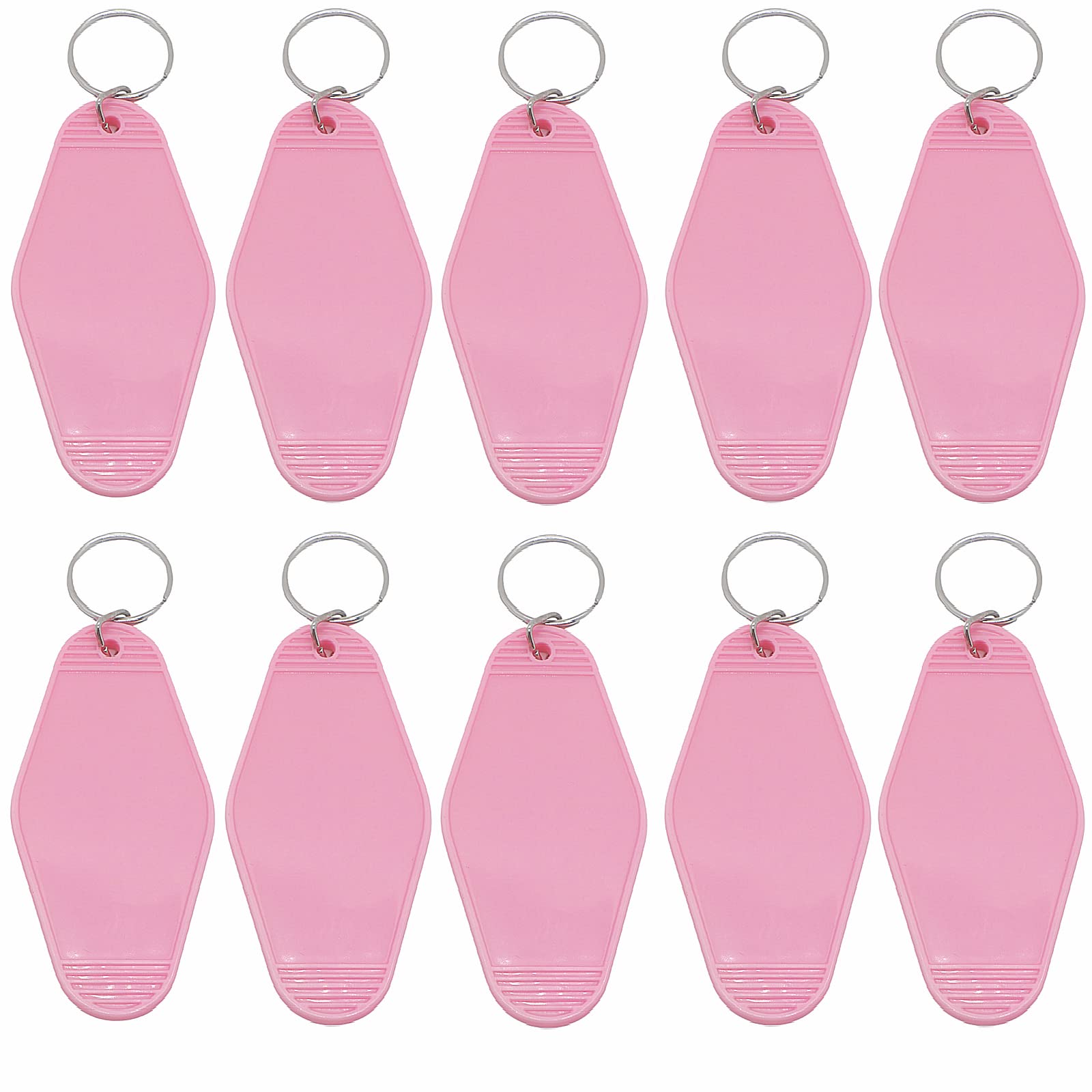 10pcs Bulk Blank Hotel Keychains - Vintage Motel Key Tags for DIY Customization with HTV Vinyl Printing (Pink) - Perfect for Hotel Souvenirs, Gift Shop Merchandise & Event Promotions
