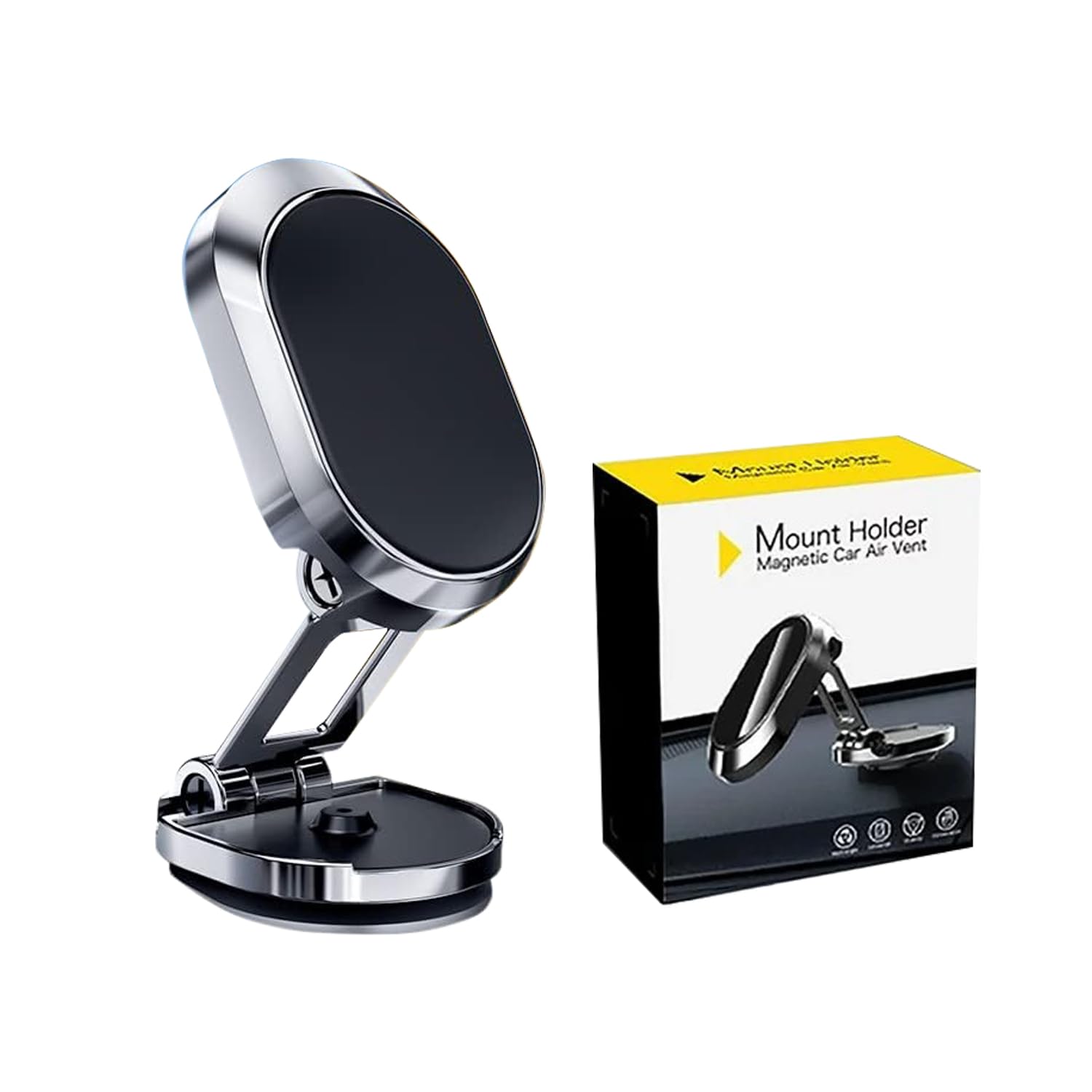 Strong Magnetic Phone Holder for Car - 360° Rotating Dashboard Phone Mount, Universal Fit for iPhone 15/14/13/12 Pro Max & Samsung S24/S23/Android - Easy Installation for Safe Driving & Hands-Free Navigation
