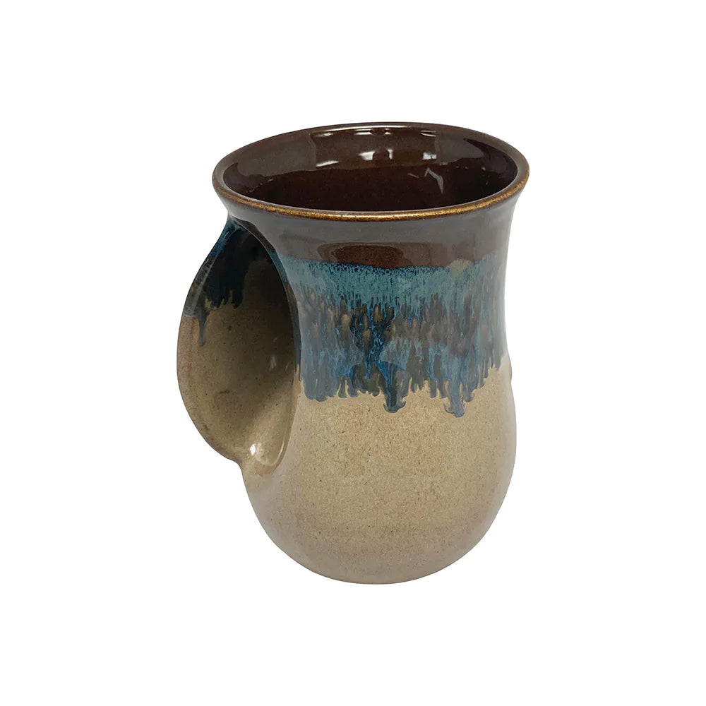 Left-Handed Handwarmer Mug - Clay in Motion (Mudslide) #20MS | Perfect for Coffee, Tea & Hot Drinks - Ideal Gift for Winter & Outdoor Activities