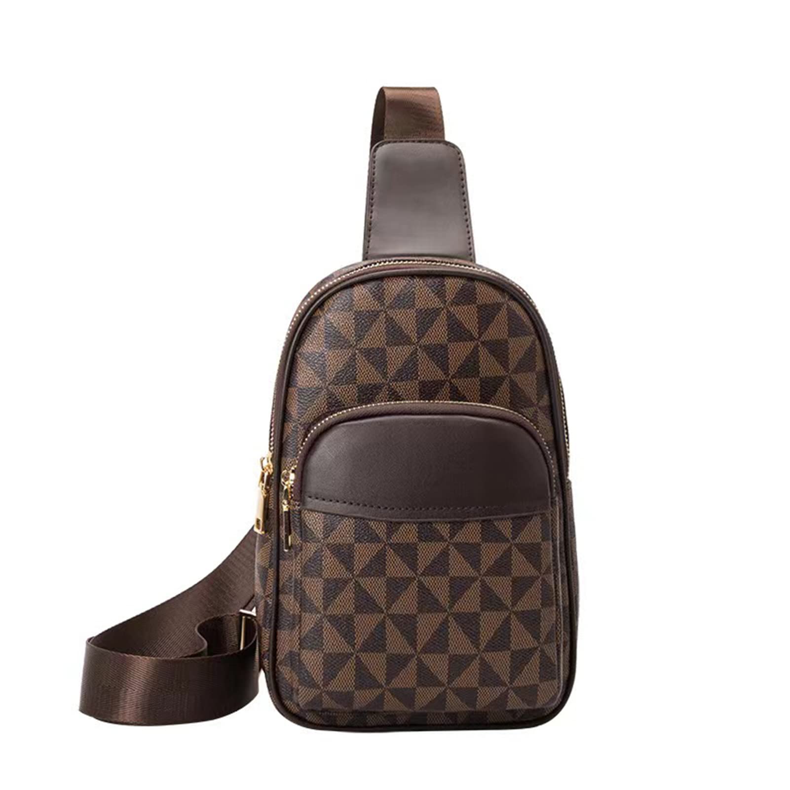 Leather Sling Chest Backpack for Men & Women - Fashion Waist Belt Pack, Hip Bum Bag & Travel Daypack (Brown) - Perfect for Hiking, Commuting & Outdoor Adventures