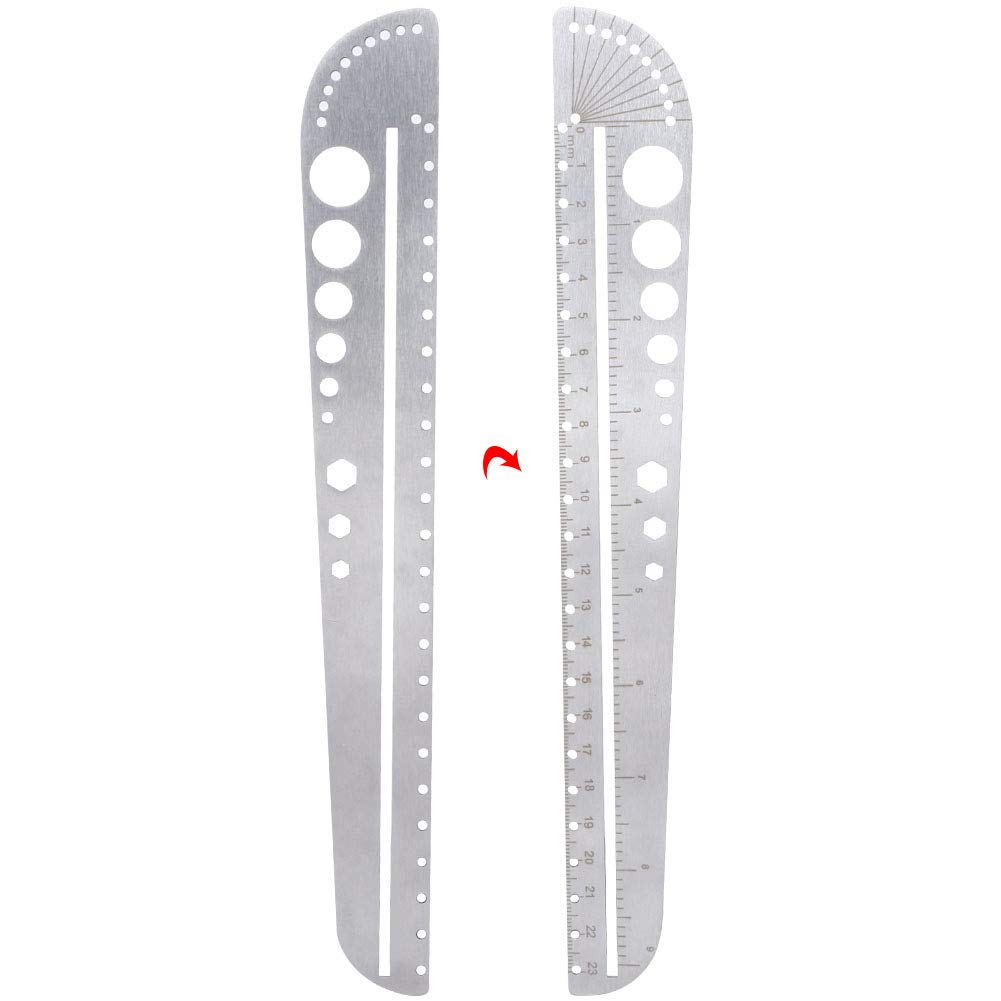 **Stainless Steel Multifunctional Scale Ruler - 12-Inch Straight Edge with Compass, Protractor & Hex Socket - Precision Measuring Tool for Designers, Engineers & DIY Craftsmen - Perfect for Drafting, Woodworking & Technical Drawing**