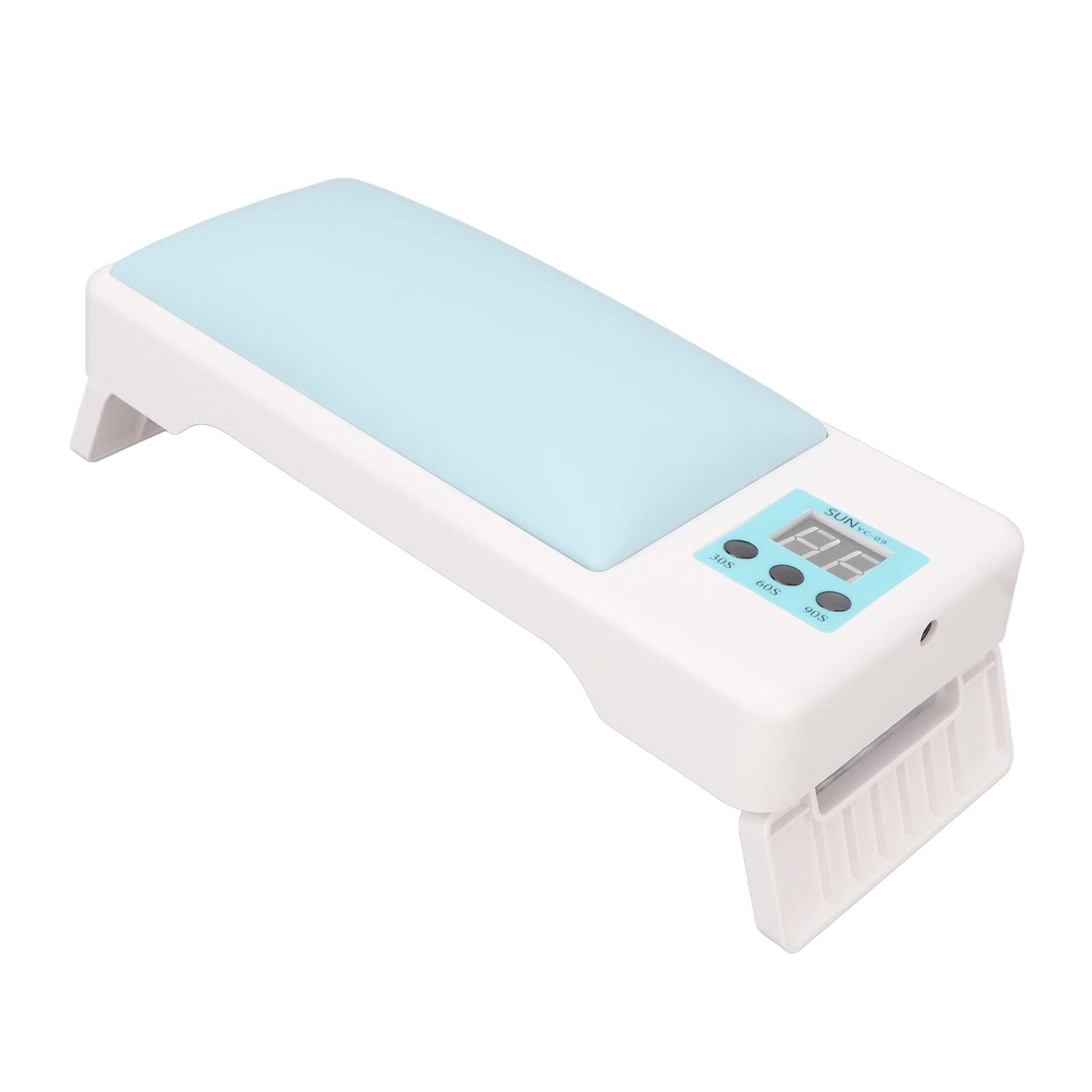 EXCLUZO Foldable UV LED Nail Dryer Lamp - Professional Salon Nail Polish Curing Light with Flexible Hand Rest - Portable for Home & Travel Use (Blue)