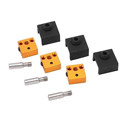 High-Quality 3D Printer Aluminum Heater Block & Stainless Steel Throat with Silicone Sock - Durable, Fast Cooling for CR10S, S4, S5 - Perfect for DIY 3D Printing, Prototyping & Home Projects