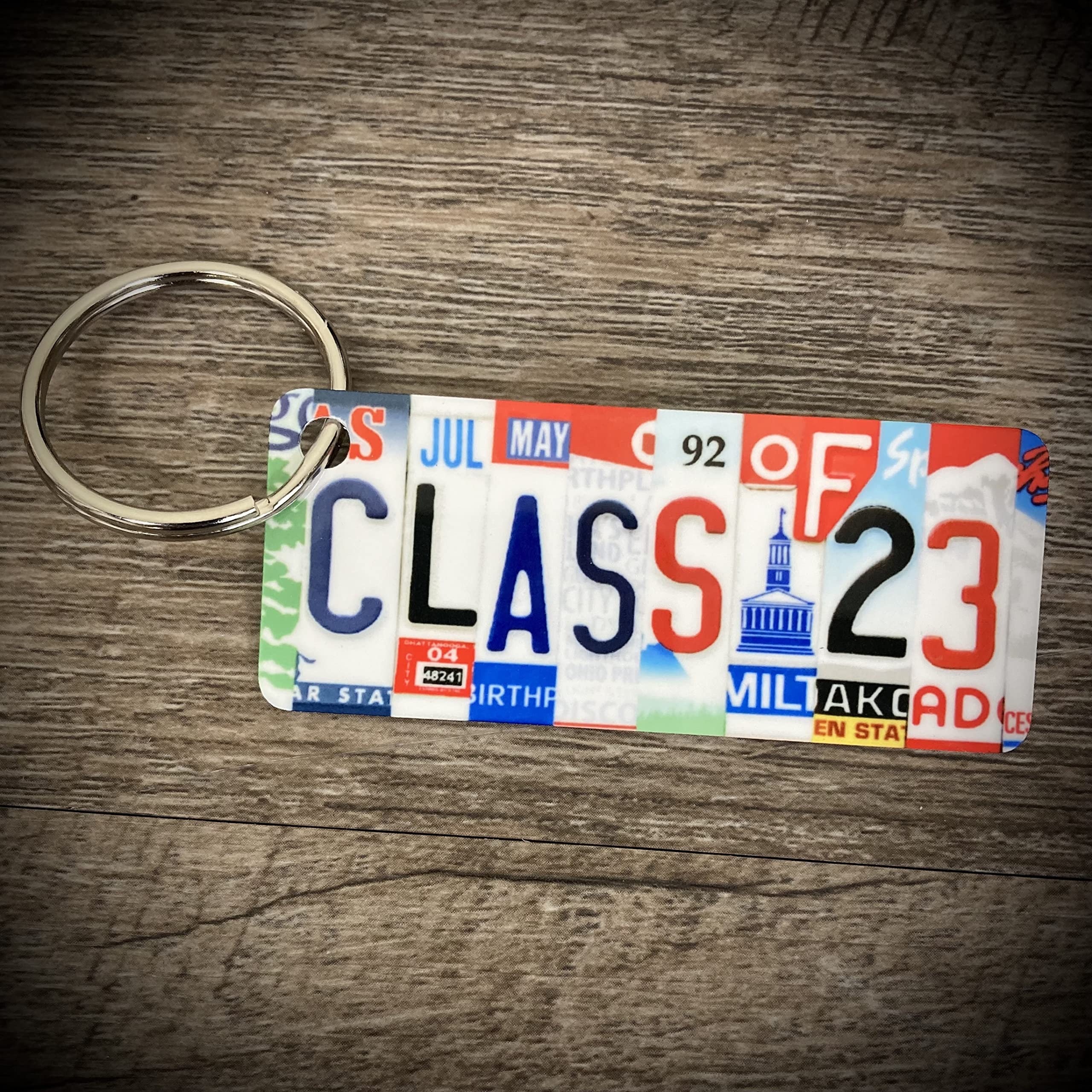 2023 Graduation Keychain - Personalized License Plate Style - Made in USA - Perfect Class of 2023 Gift for Teens - Great for Backpacks, Car Keys & Graduation Party Favors
