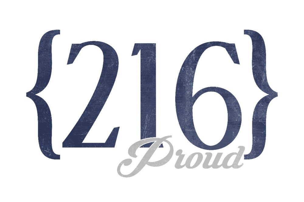 216 Area Code Cleveland Ohio Blue Wall Art Poster - 12x18 Inches Home & Office Decor - Perfect for Living Room, Bedroom, or Gift Idea