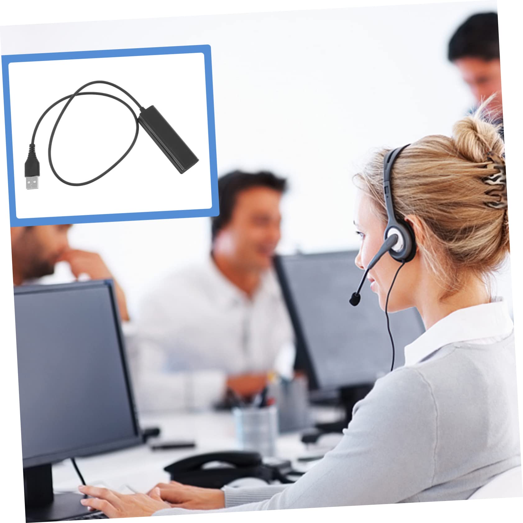 DOITOOL 3-Pack PC Headset Adapter Cable - RJ9 Female Socket to Male Plug Converter for Phone Headsets - Perfect for Call Centers, Office Communications & Remote Work Setups